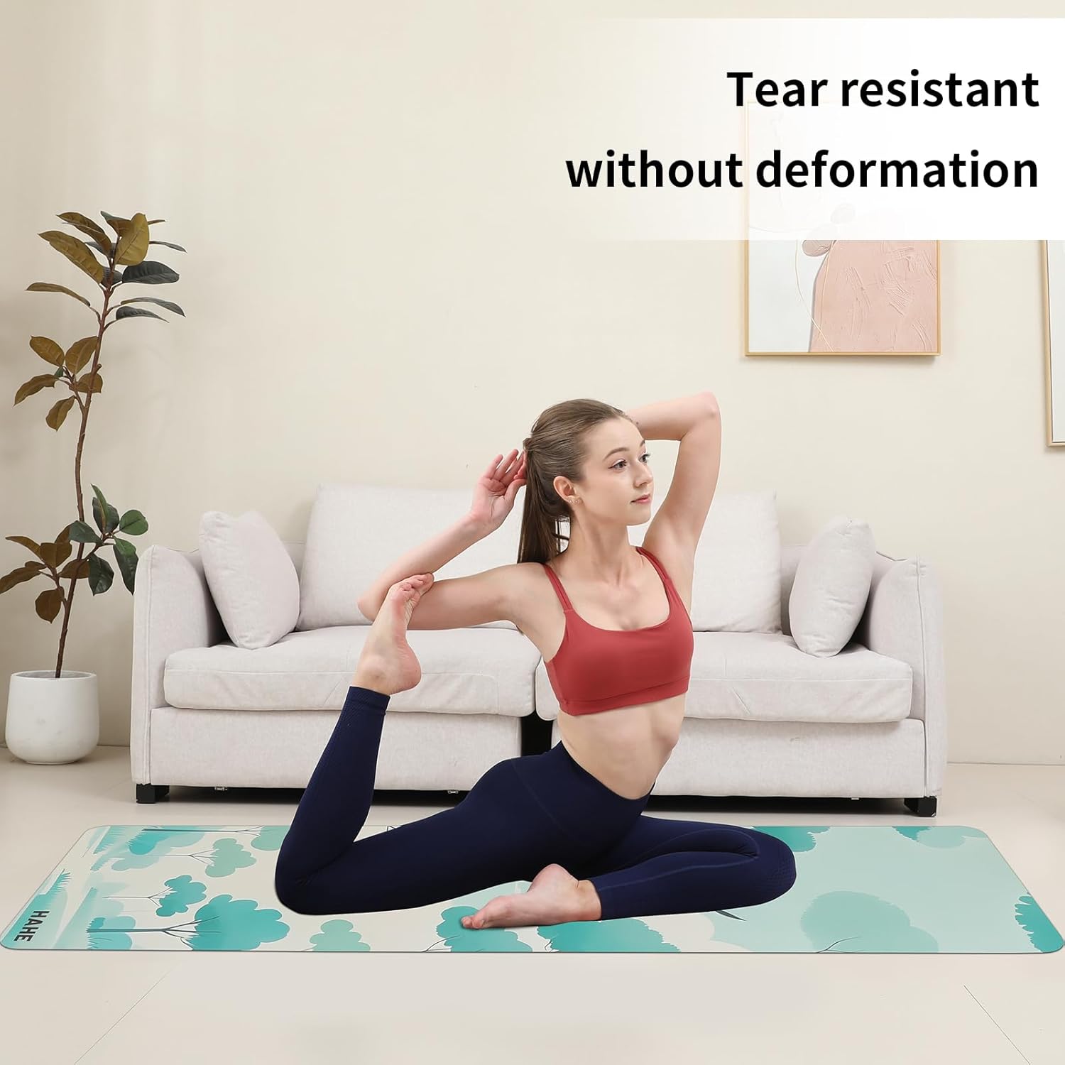 Non Slip Yoga Mat Thick (8MM,0.31"), POE Material High Rebound,Suitable for Yoga, Pilates, Fitness, and More, Provides Superior Cushioning and Support, Durable and Long-Lasting (72" x 24") with Carrying Strap