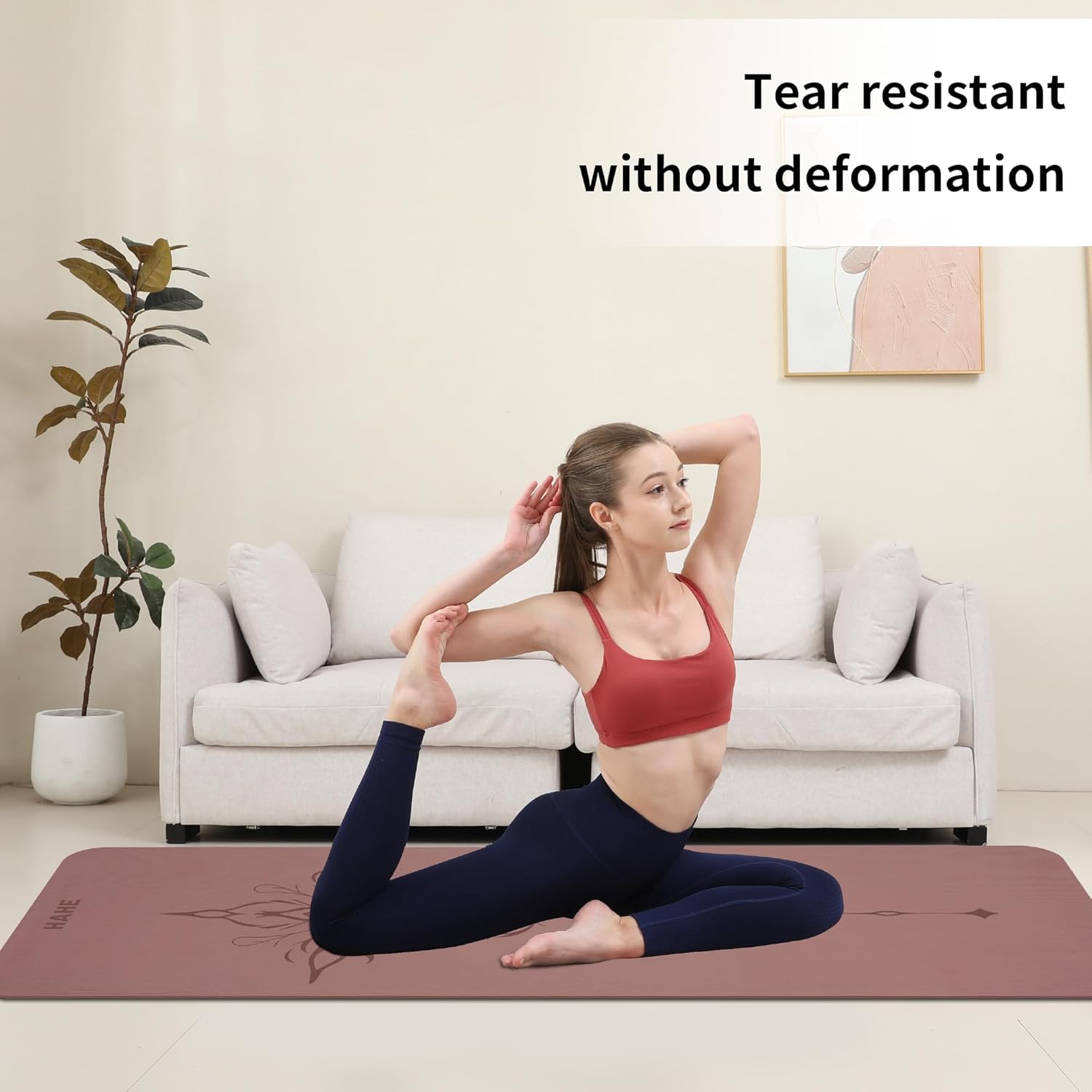 Yoga Mat Thick (8MM,1/3"), Eco-Friendly POE Non Slip Yoga Mat, High Rebound & Shock Absorption, Anti-Tear & Sweat-Resistant for Yoga, Fitness, Home, Workouts, Large Pilates Mats 72"x24" with Carrying Strap