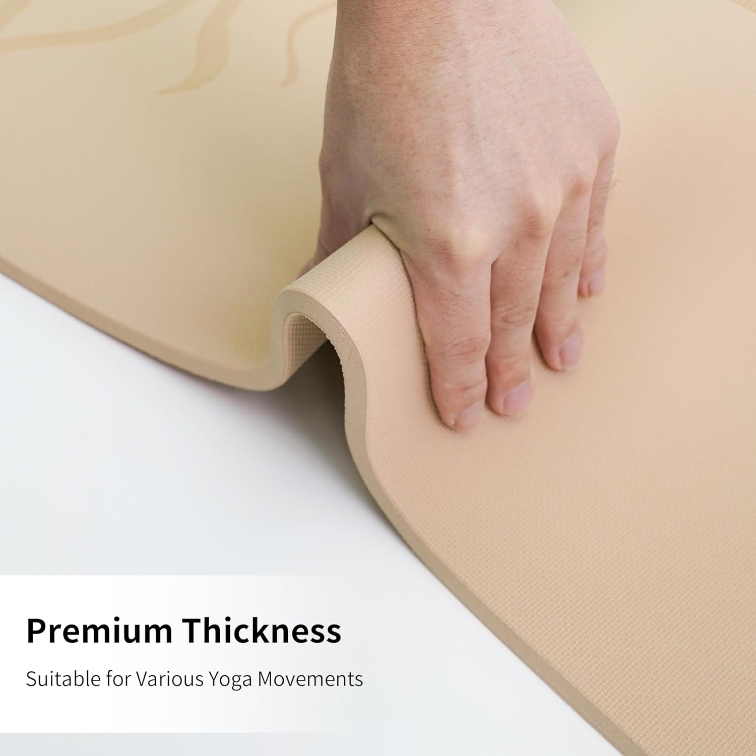 Yoga Mat Thick (8MM,1/3"), Eco-Friendly POE Non Slip Yoga Mat, High Rebound & Shock Absorption, Anti-Tear & Sweat-Resistant for Yoga, Fitness, Home, Workouts, Large Pilates Mats 72"x24" with Carrying Strap