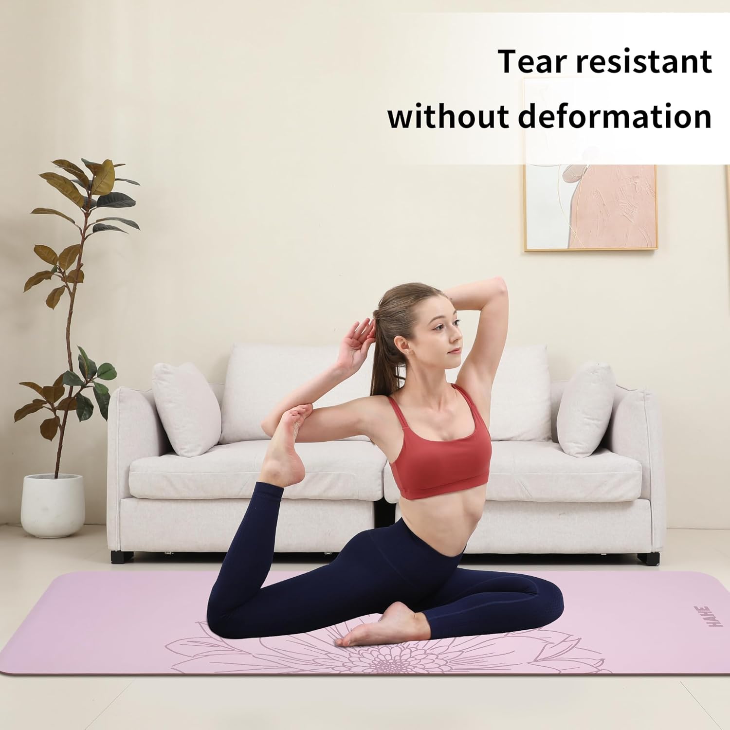 Yoga Mat Thick (8MM,1/3"), Eco-Friendly POE Non Slip Yoga Mat, High Rebound & Shock Absorption, Anti-Tear & Sweat-Resistant for Yoga, Fitness, Home, Workouts, Large Pilates Mats 72"x24" with Carrying Strap