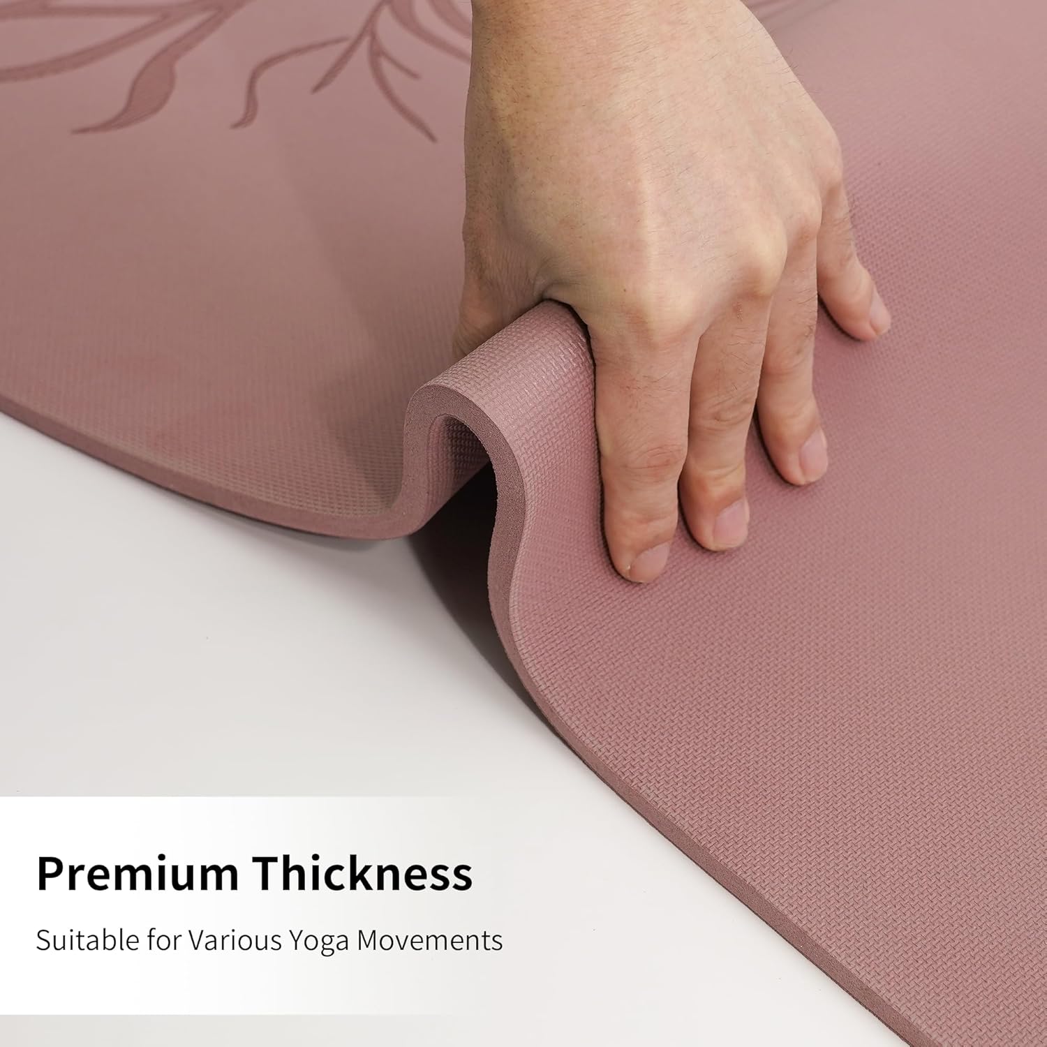 Yoga Mat Thick (8MM,1/3"), Eco-Friendly POE Non Slip Yoga Mat, High Rebound & Shock Absorption, Anti-Tear & Sweat-Resistant for Yoga, Fitness, Home, Workouts, Large Pilates Mats 72"x24" with Carrying Strap