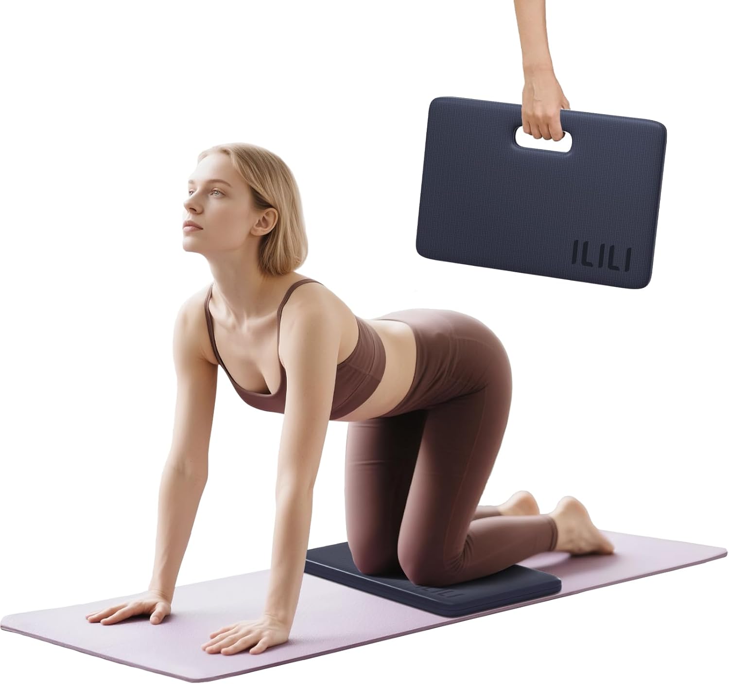 Foldable Yoga Kneeling Mat 1inch, TPE Soft Cushion for Knee Push-ups, Plank Support Pad, Elbow/Knee Support Folding Mat, Portable and Lightweight for Yoga Pilates, Fitness Exercise, Outdoor