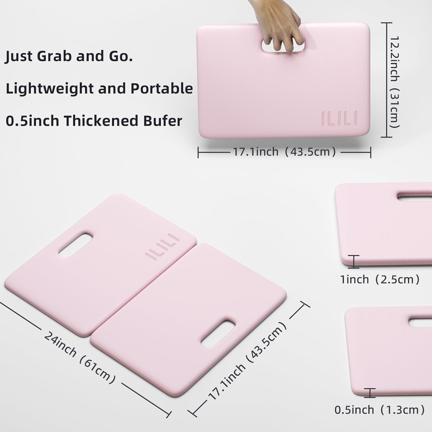 Foldable Yoga Kneeling Mat 1inch, TPE Soft Cushion for Knee Push-ups, Plank Support Pad, Elbow/Knee Support Folding Mat, Portable and Lightweight for Yoga Pilates, Fitness Exercise, Outdoor