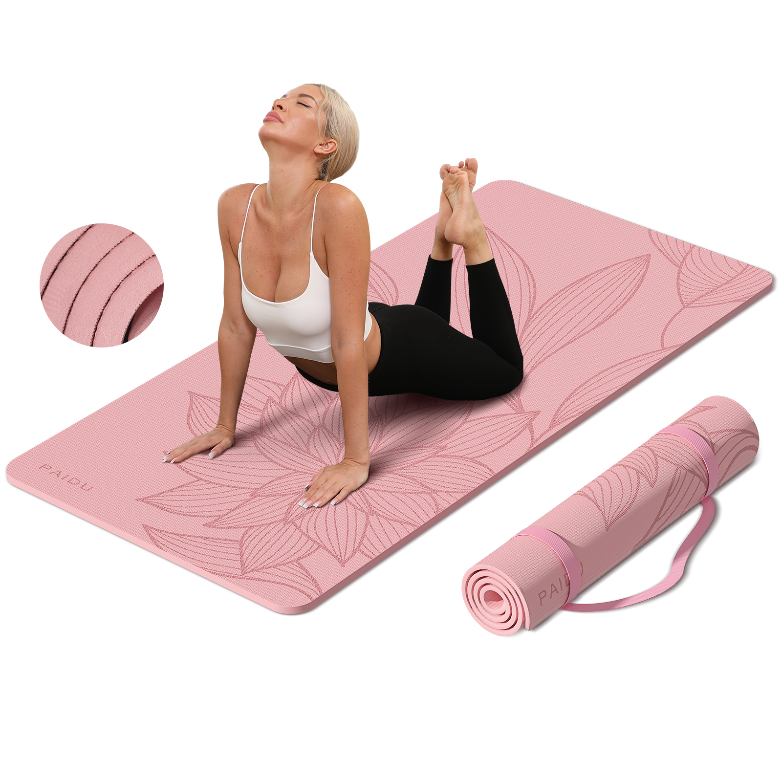 Large Yoga Mat-72’x36’x0.4’ Extra Width ＆ Thick,Comfortable,Non-Slip Exercise Mat-Works Great on All Floor for Stretching,Yoga Studio,Gym or Home Workouts