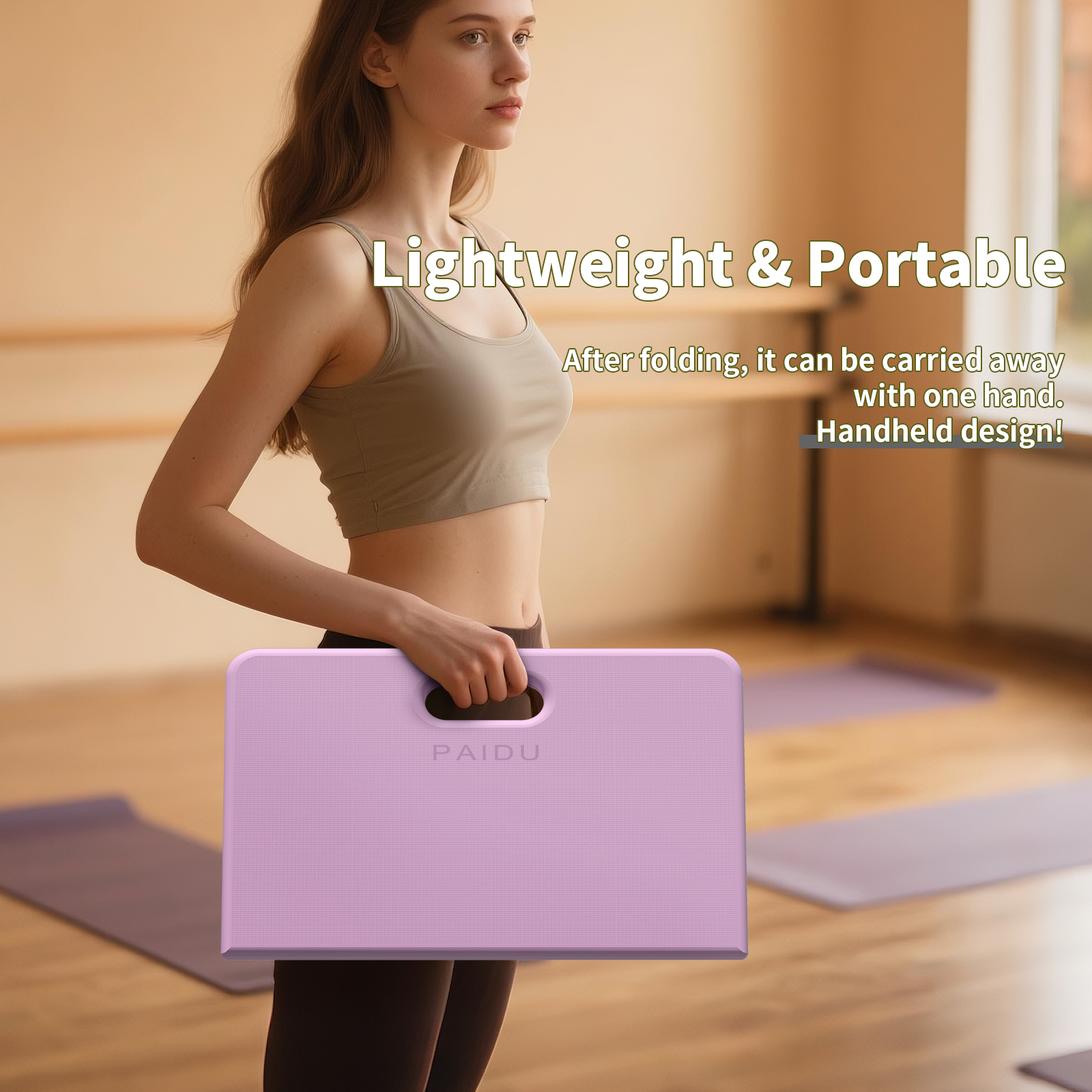 Yoga Knee Pad - 1 Inch Thick with Extra Cushioning, Pain-Free for Knees, Elbows, Wrists and Back | Foldable and Multi-Functional, Suitable for Home Gym, Pilates, Plank, Abdominal Training Fitness Mat