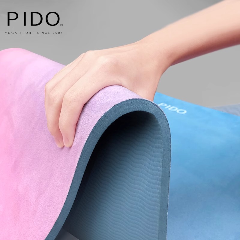 PIDO TPE Yoga Mat Quality 6/8Mm Wholesale Suede Rubber Surface Yoga Mat Manufacturer