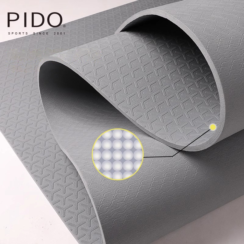 PIDO Bluish Grey Two-Person TPE Yoga Mats Eco-friendly 6/8mm Wholesale | Yoga Mat Supplier