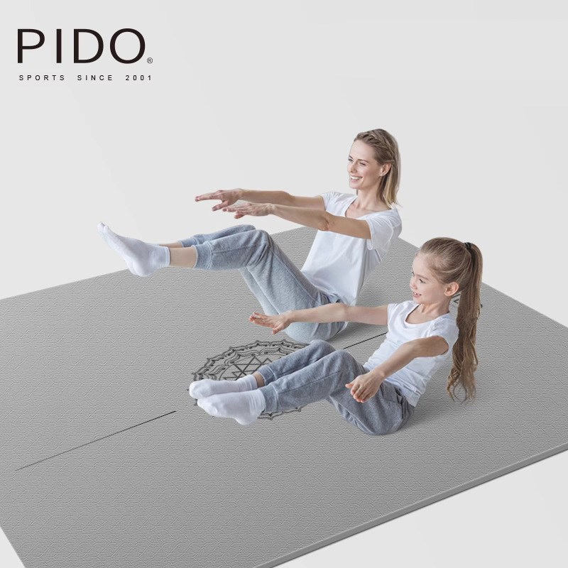 PIDO Grey Two-Person TPE Yoga Mats Quality 6/8Mm Wholesale | Yoga Mat Manufacturer