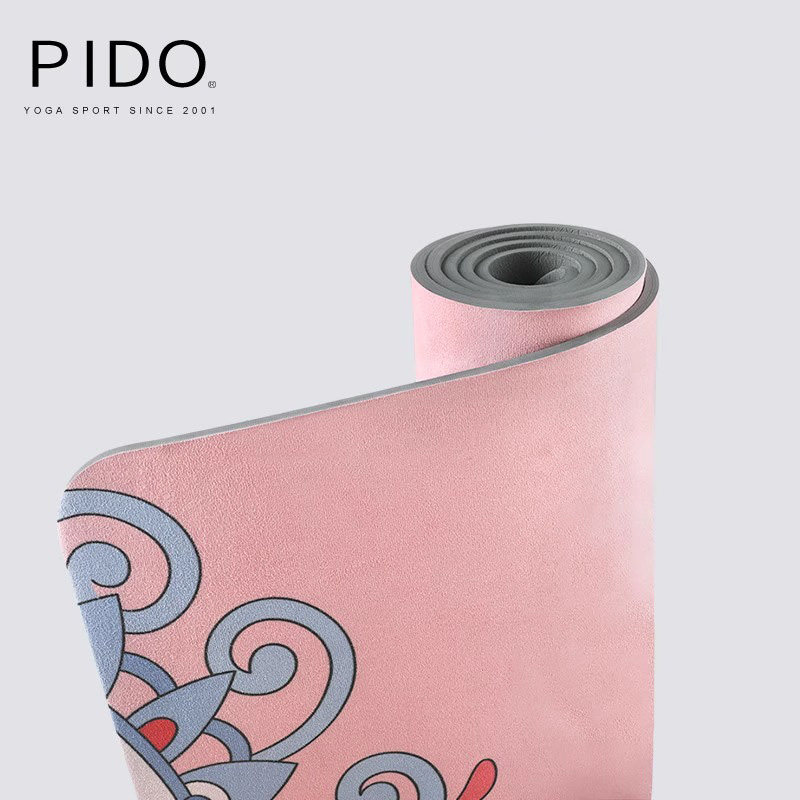 PIDO Luxurious Suede Rubber Printing Yoga Mat Bulk | Yoga Mat Supplier