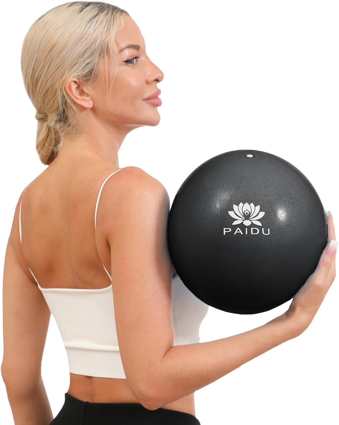 PIDO Pilates Ball 10-inch Core, Anti-Explosion and Anti-Slip Mini Yoga Balls Black