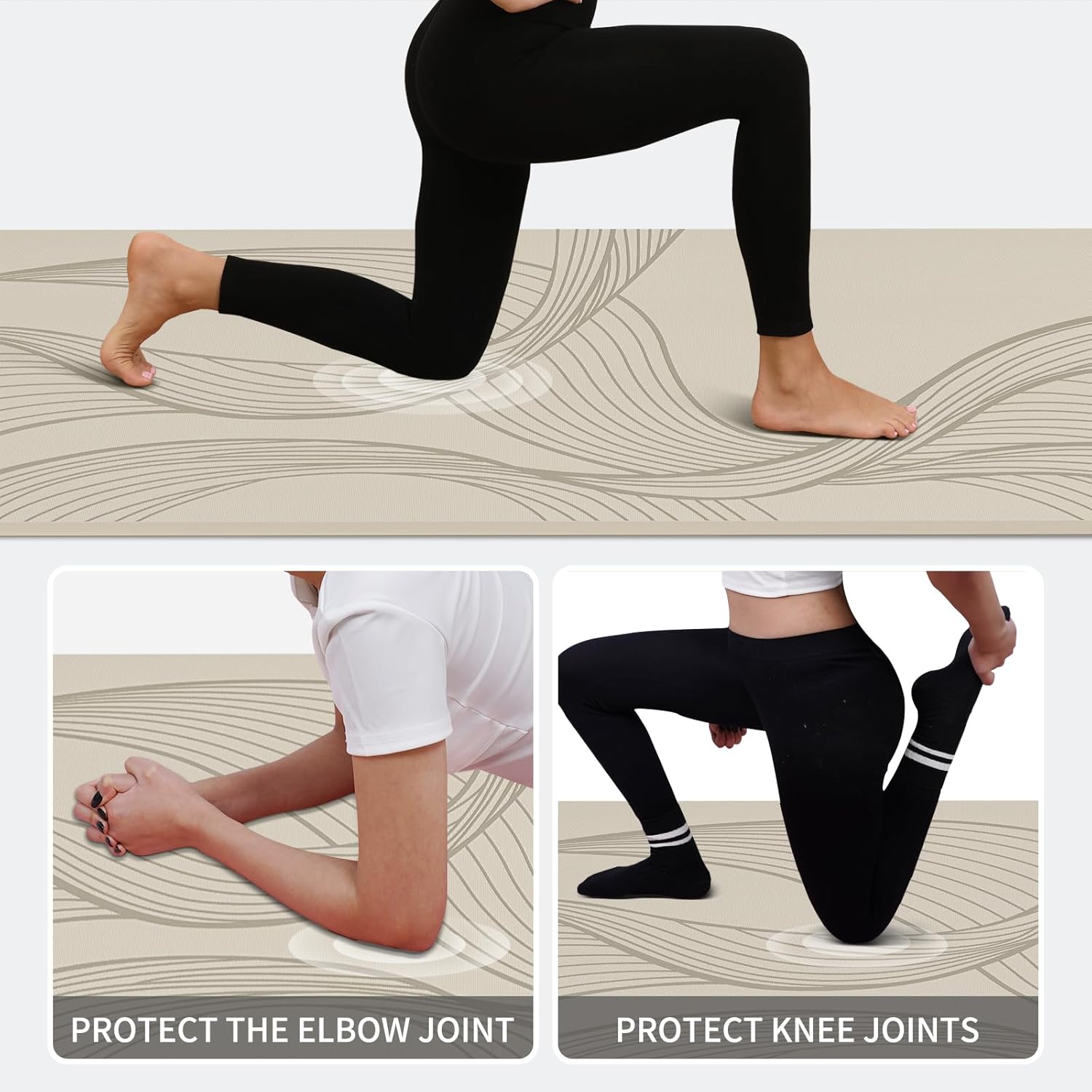 Large yoga mat extra wide and thick, comfortable non-slip exercise mat flooring for stretching, yoga studio, gym or home workout