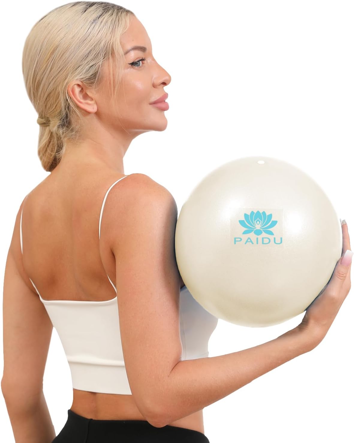 PIDO Pilates Ball 10-inch Core, Anti-Explosion and Anti-Slip Mini Yoga Balls white