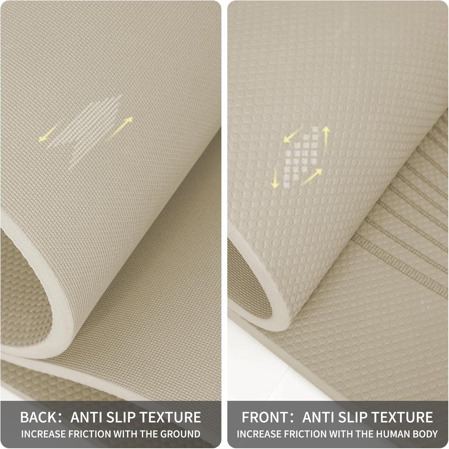 Large yoga mat extra wide and thick, comfortable non-slip exercise mat flooring for stretching, yoga studio, gym or home workout