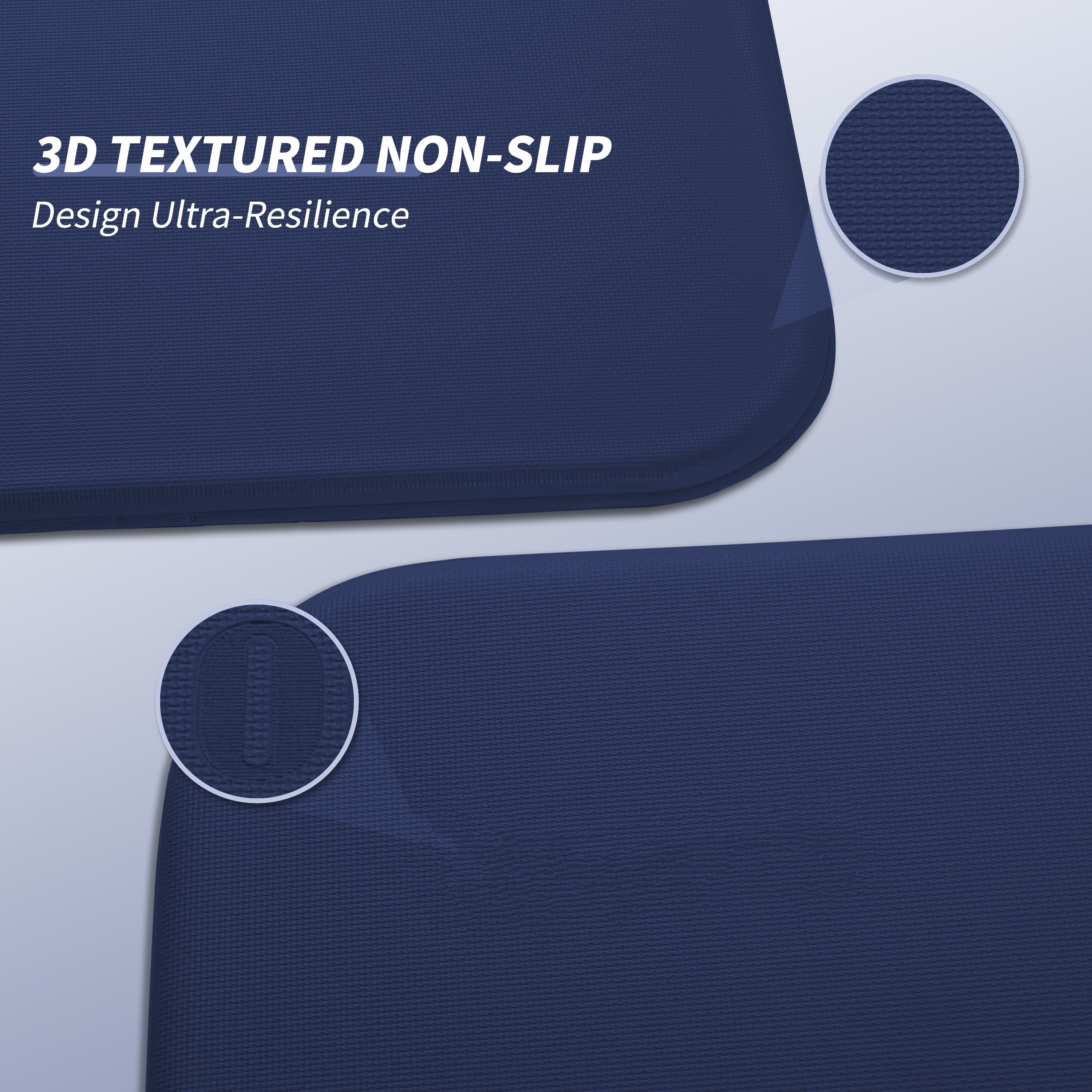 PIDO TPE Thickened Non-slip Outdoor Three-fold Yoga Mat Camping Fitness Portable Mat Navy Blue