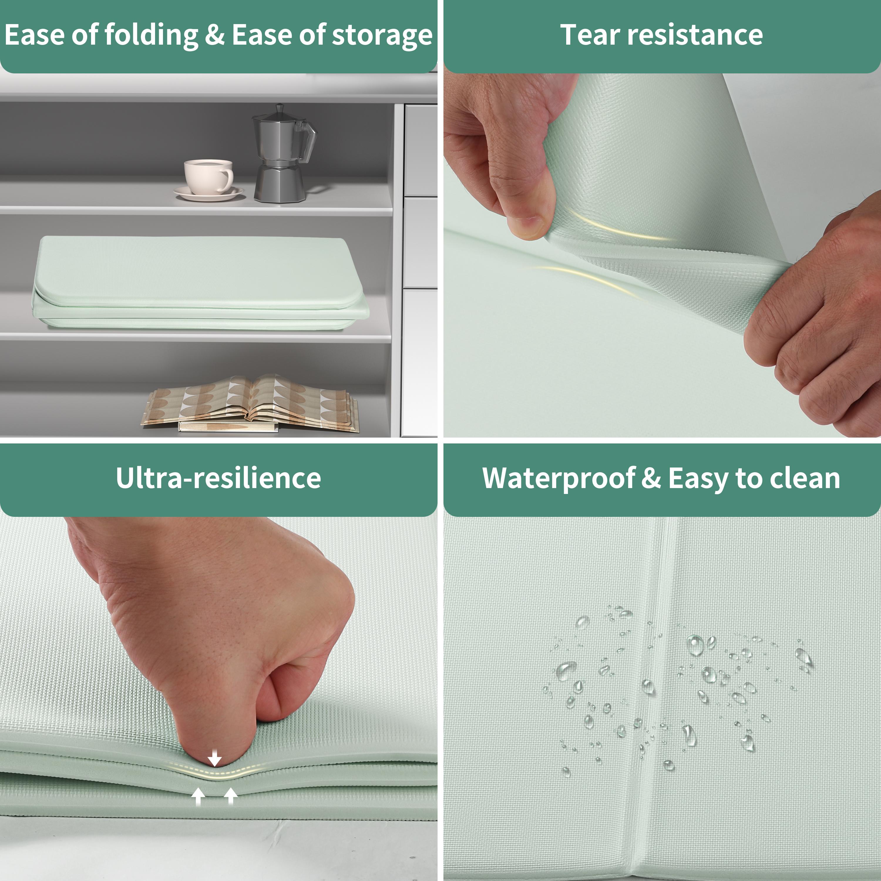 PIDO TPE Thickened Non-slip Outdoor Three-fold Yoga Mat Camping Fitness Portable Mat Green