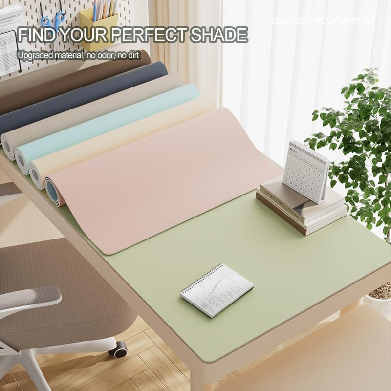 PIDO Reusable Writing Surface Desk Pad, PU with Silicone Coating, Multi-Color Non-Slip Mouse Pad Gray