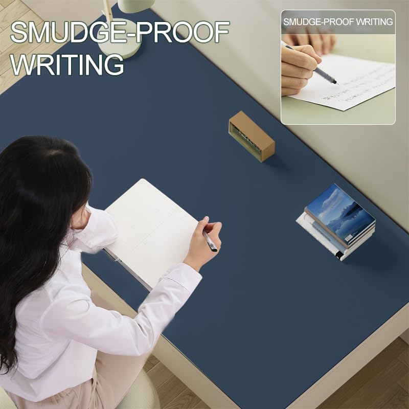 PIDO Reusable Writing Surface Desk Pad, PU with Silicone Coating, Multi-Color Non-Slip Mouse Pad Khaki