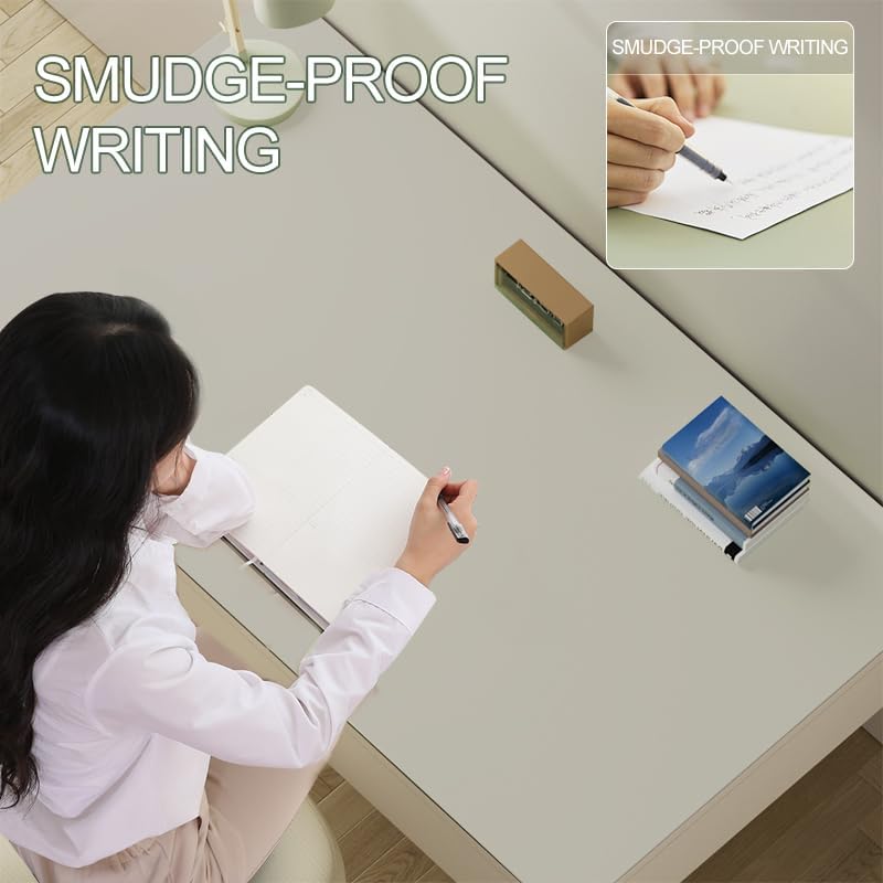 PIDO Reusable Writing Surface Desk Pad, PU with Silicone Coating, Multi-Color Non-Slip Mouse Pad Gray