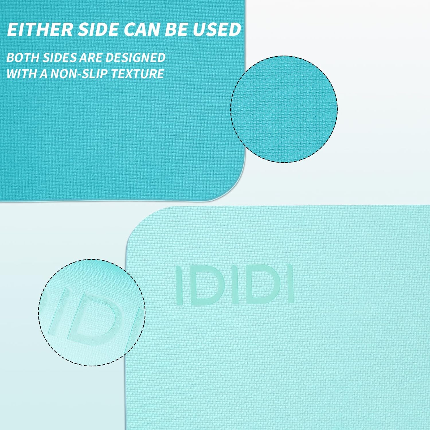 Yoga Mat with Strap,Non-Skid Workout Mat,8mm Thick Yoga Mat,POE Yoga Mats for Women Men Kids,Exercise Mat with Easy-Cinch,72"x24"x0.32” (183x61x0.8cm)  Light Green +Teal