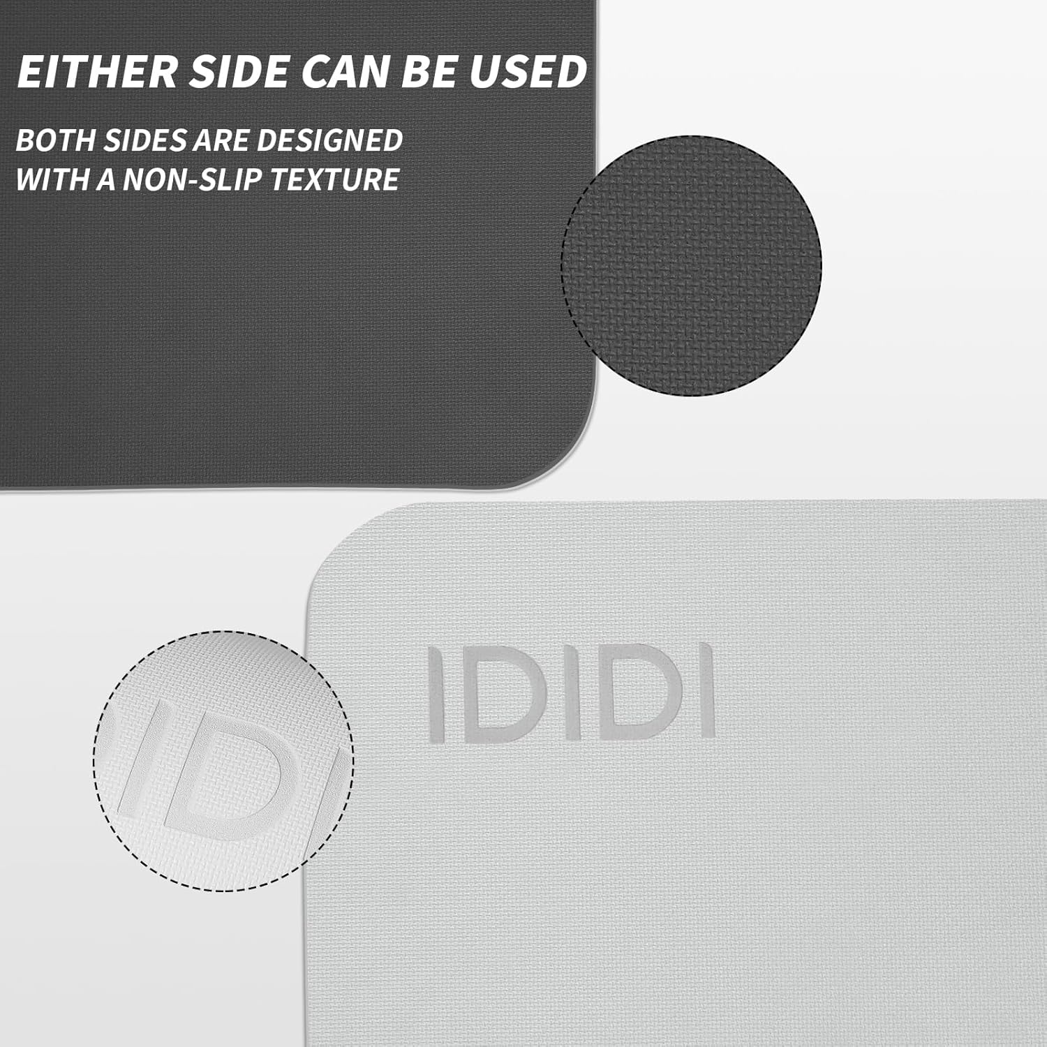 Yoga Mat with Strap,Non-Skid Workout Mat,8mm Thick Yoga Mat,POE Yoga Mats for Women Men Kids,Exercise Mat with Easy-Cinch,72"x24"x0.32” (183x61x0.8cm)   Gray+Black