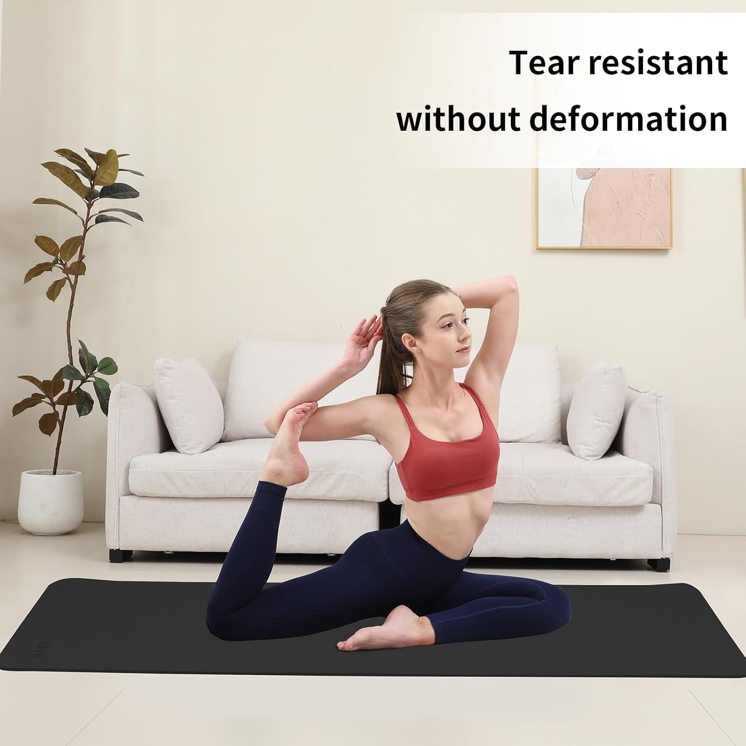 Non Slip Yoga Mat Thick,POE Material High Rebound,Durable & Sweat Absorbent, for All Yoga Styles, Pilates & Home Floor Workouts with Carrying Strap