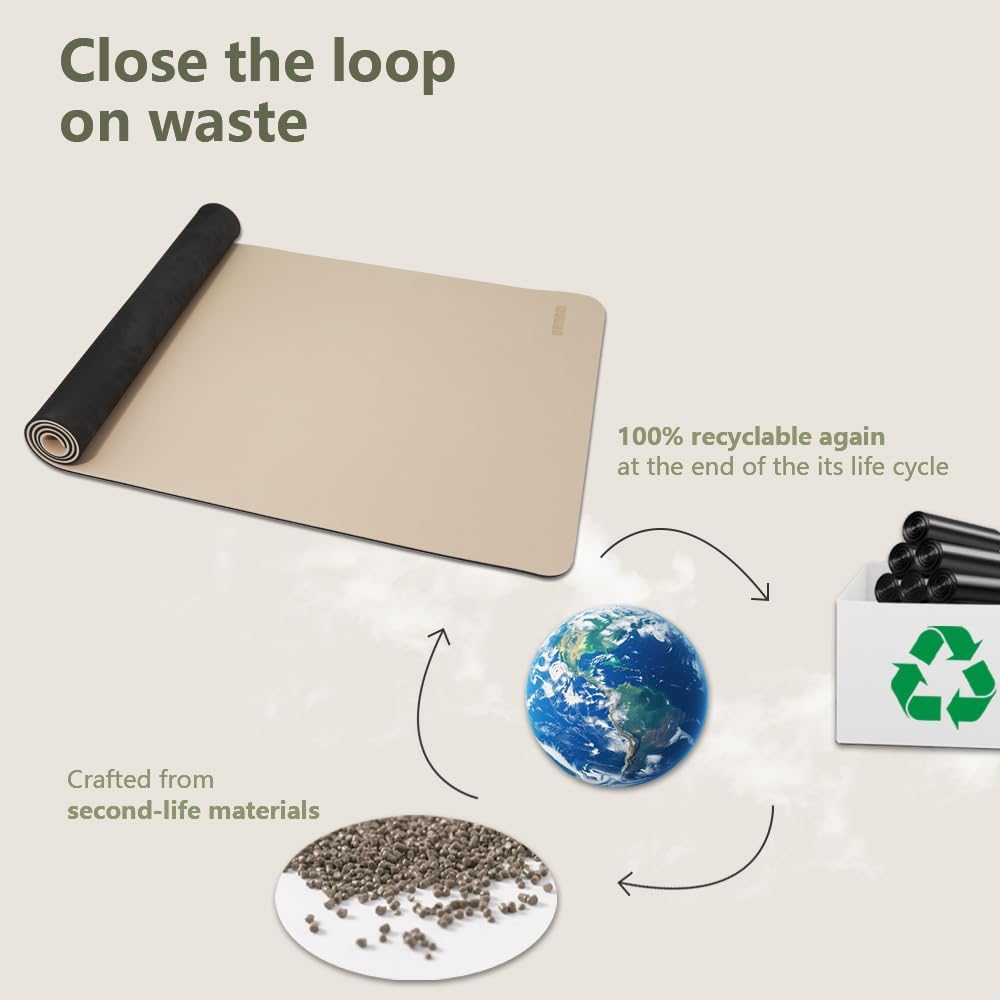 Large Yoga Mat - 80CM Wide Yoga Matt Non-Slip Thick 1/3 Inch Eco-Friendly Exercise Mat with Carrying Strap for Women Yoga, Pilates, Home Workouts (72x32") Milk coffee