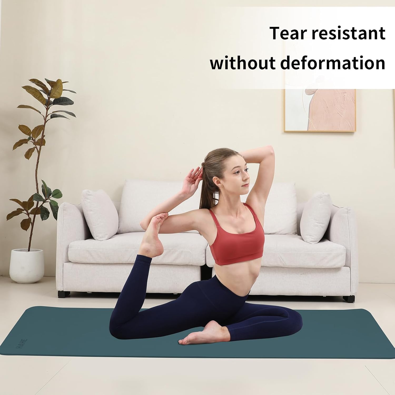 Non Slip Yoga Mat Thick (8MM,0.31"), POE Material High Rebound,Durable & Sweat Absorbent, for All Yoga Styles, Pilates & Home Floor Workouts (72" x 24") with Carrying Strap
