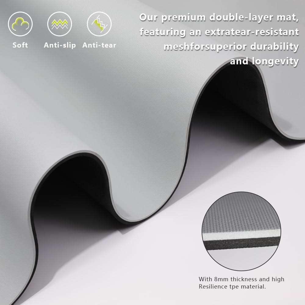 Large Yoga Mat - 80CM Wide Yoga Matt Non-Slip Thick 1/3 Inch Eco-Friendly Exercise Mat with Carrying Strap for Women Yoga, Pilates, Home Workouts (72x32")