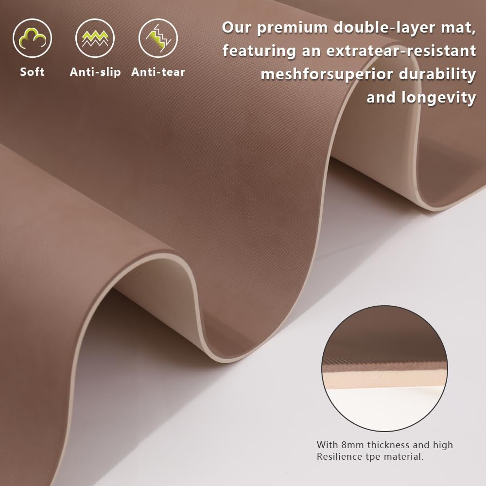 Large Yoga Mat - 80CM Wide Yoga Matt Non-Slip Thick 1/3 Inch Eco-Friendly Exercise Mat with Carrying Strap for Women Yoga, Pilates, Home Workouts (72x32")