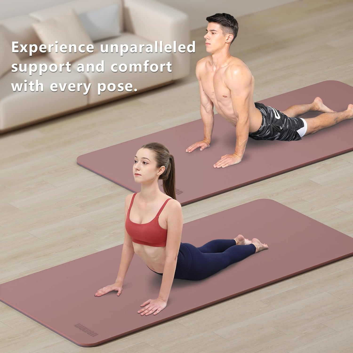 Large Yoga Mat - 80CM Wide Yoga Matt Non-Slip Thick 1/3 Inch Eco-Friendly Exercise Mat with Carrying Strap for Women Yoga, Pilates, Home Workouts (72x32")