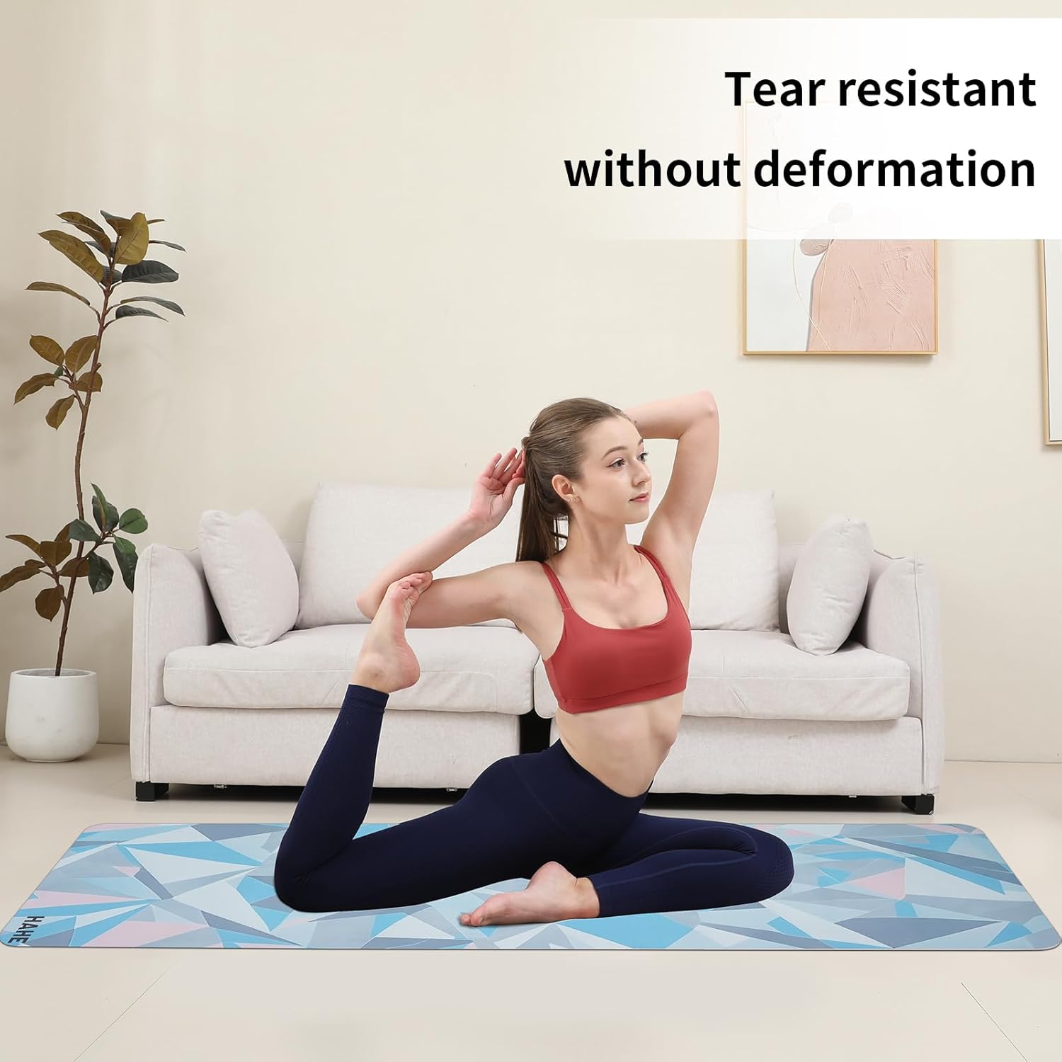 Non Slip Yoga Mat Thick (8MM,0.31"), POE Material High Rebound,Suitable for Yoga, Pilates, Fitness, and More, Provides Superior Cushioning and Support, Durable and Long-Lasting (72" x 24") with Carrying Strap