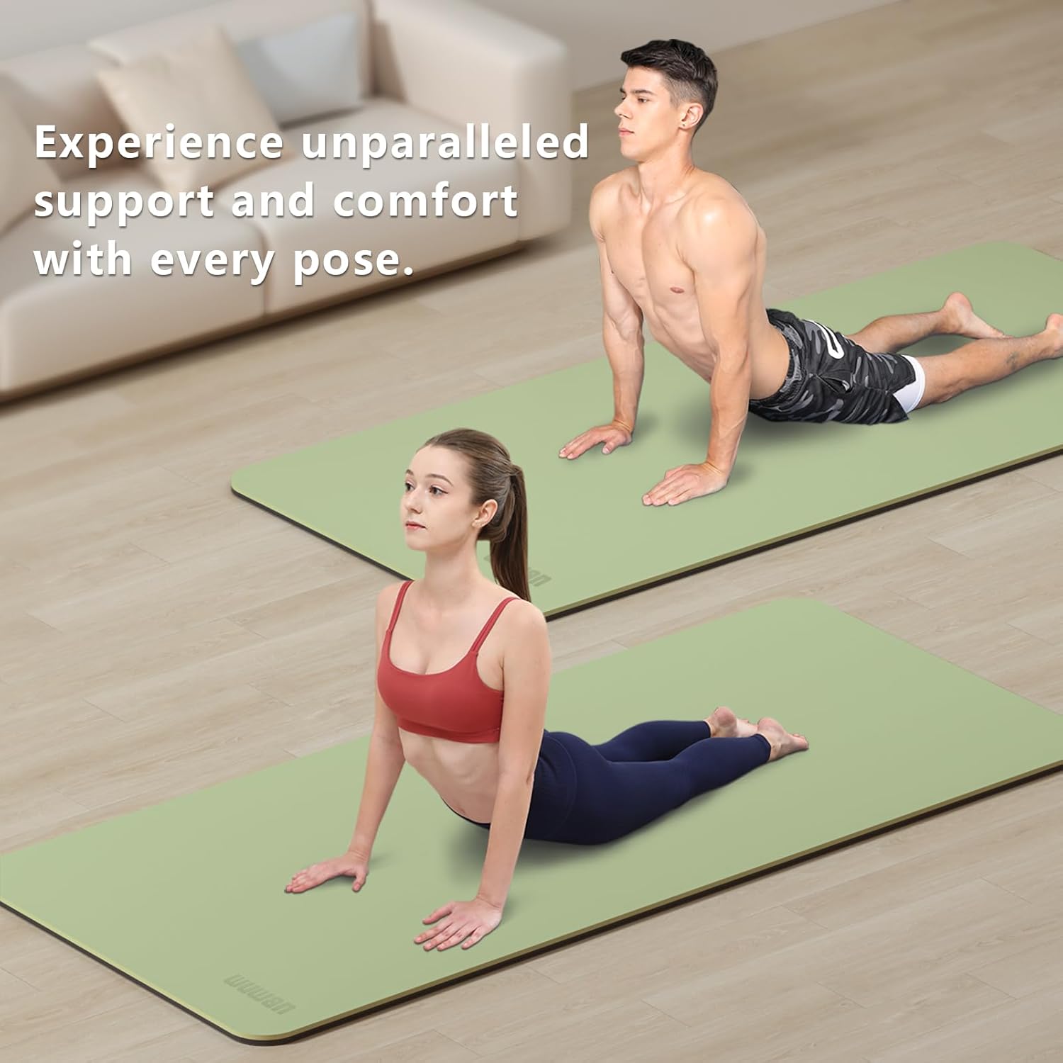 Large Yoga Mat - 80CM Wide Yoga Matt Non-Slip Thick 1/3 Inch Eco-Friendly Exercise Mat with Carrying Strap for Women Yoga, Pilates, Home Workouts (72x32")