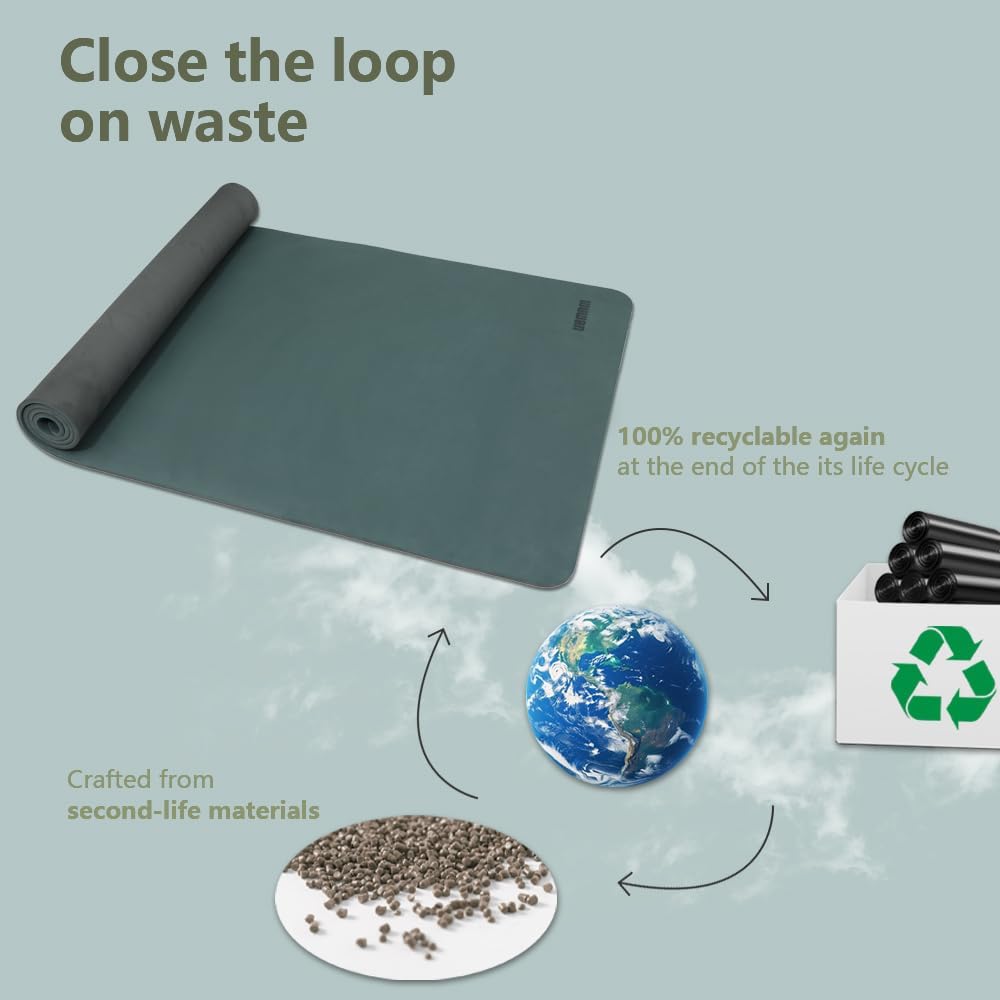 Large Yoga Mat - 80CM Wide Yoga Matt Non-Slip Thick 1/3 Inch Eco-Friendly Exercise Mat with Carrying Strap for Women Yoga, Pilates, Home Workouts (72x32")