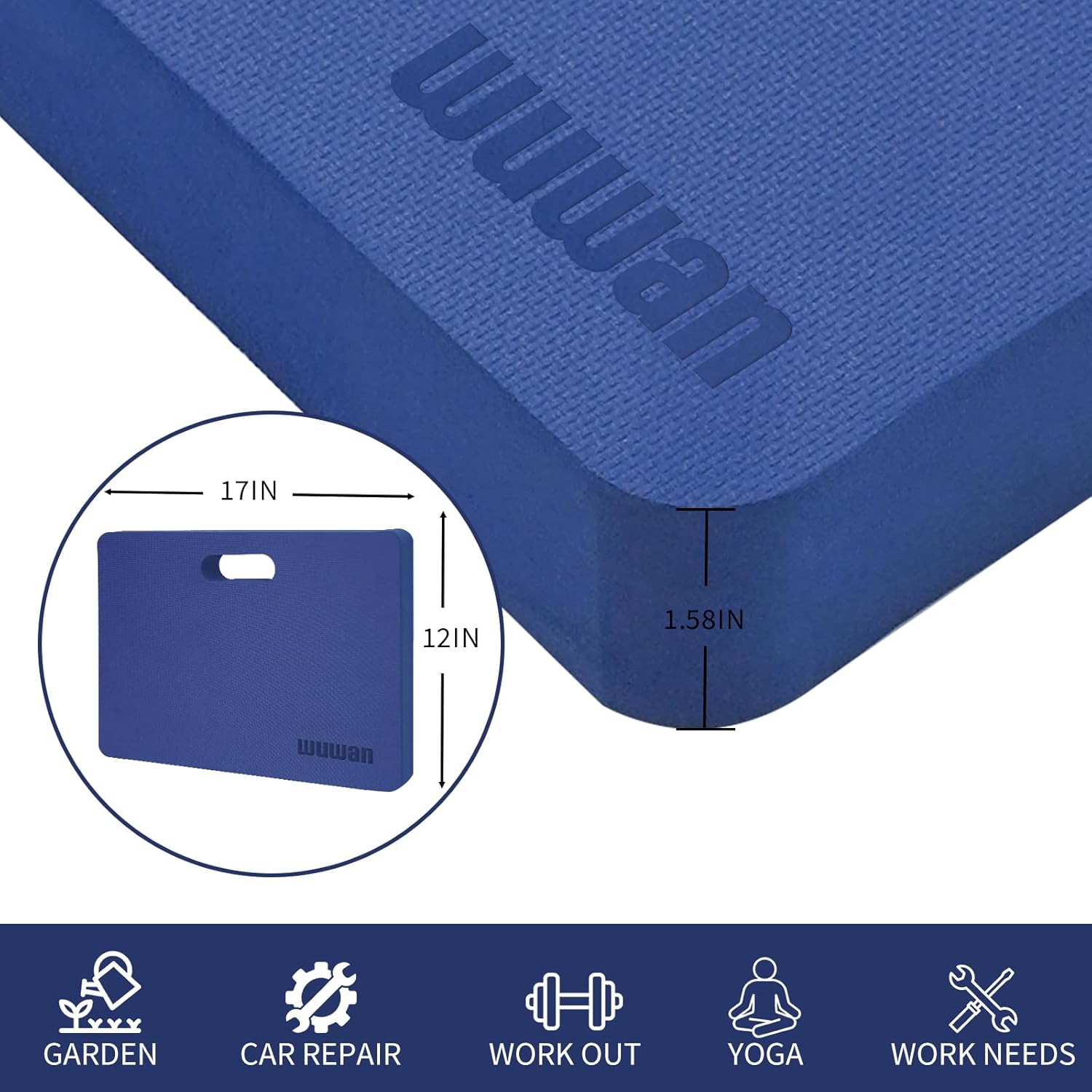 Yoga kneeling mat, 1.5in Thick,Knee Push-ups, Plank Support & Yoga Elbows/Knees Mat Provides Cushion for Kneeling & Elbows