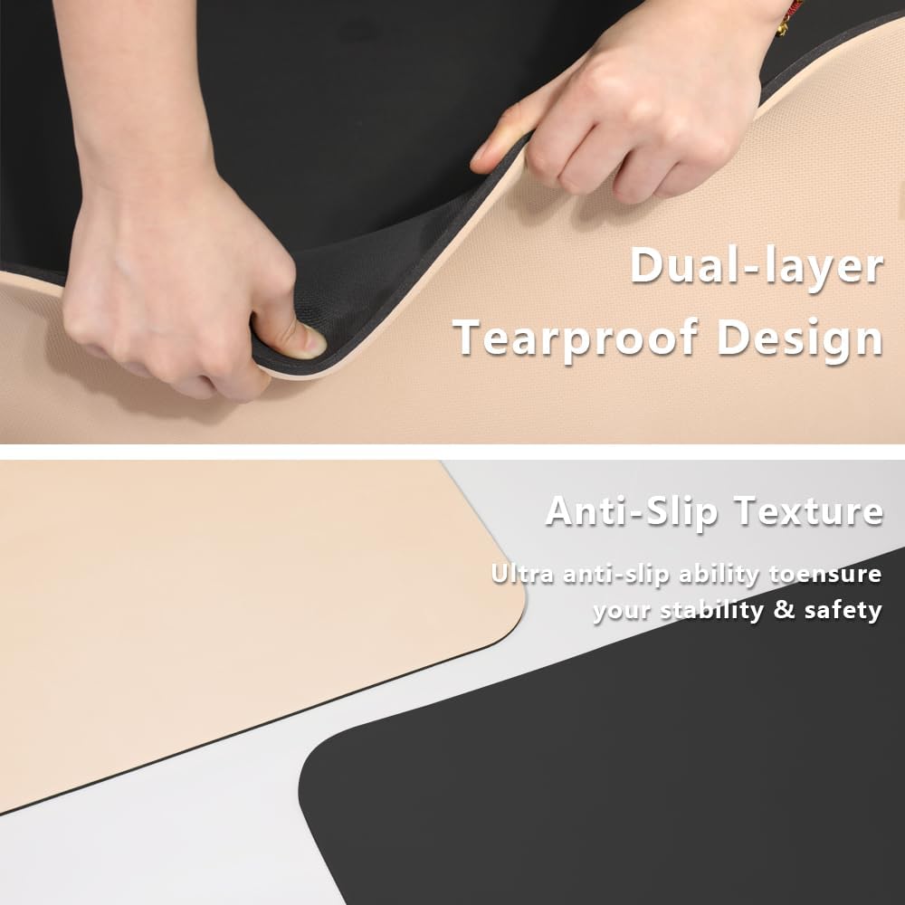 Large Yoga Mat - 80CM Wide Yoga Matt Non-Slip Thick 1/3 Inch Eco-Friendly Exercise Mat with Carrying Strap for Women Yoga, Pilates, Home Workouts (72x32") Milk coffee