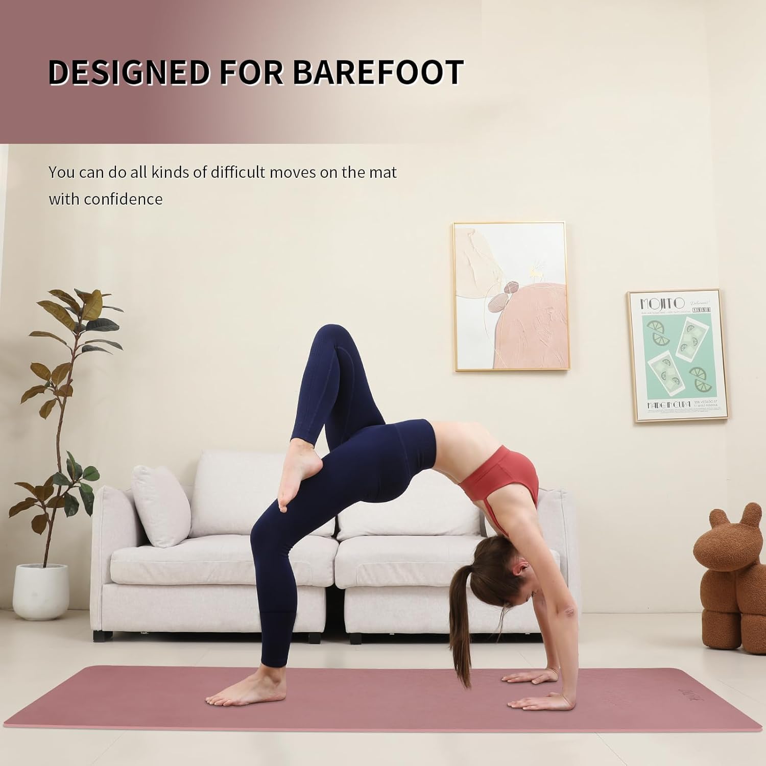 Extra Wide yoga mat 70cm Non Slip POE Exercise Mat Eco Friendly High Resiliency Fitness Mats With Strap for Women,gymnastics, Pilates, Home, Floor, Workout (72" x 27.5" x 0.32")