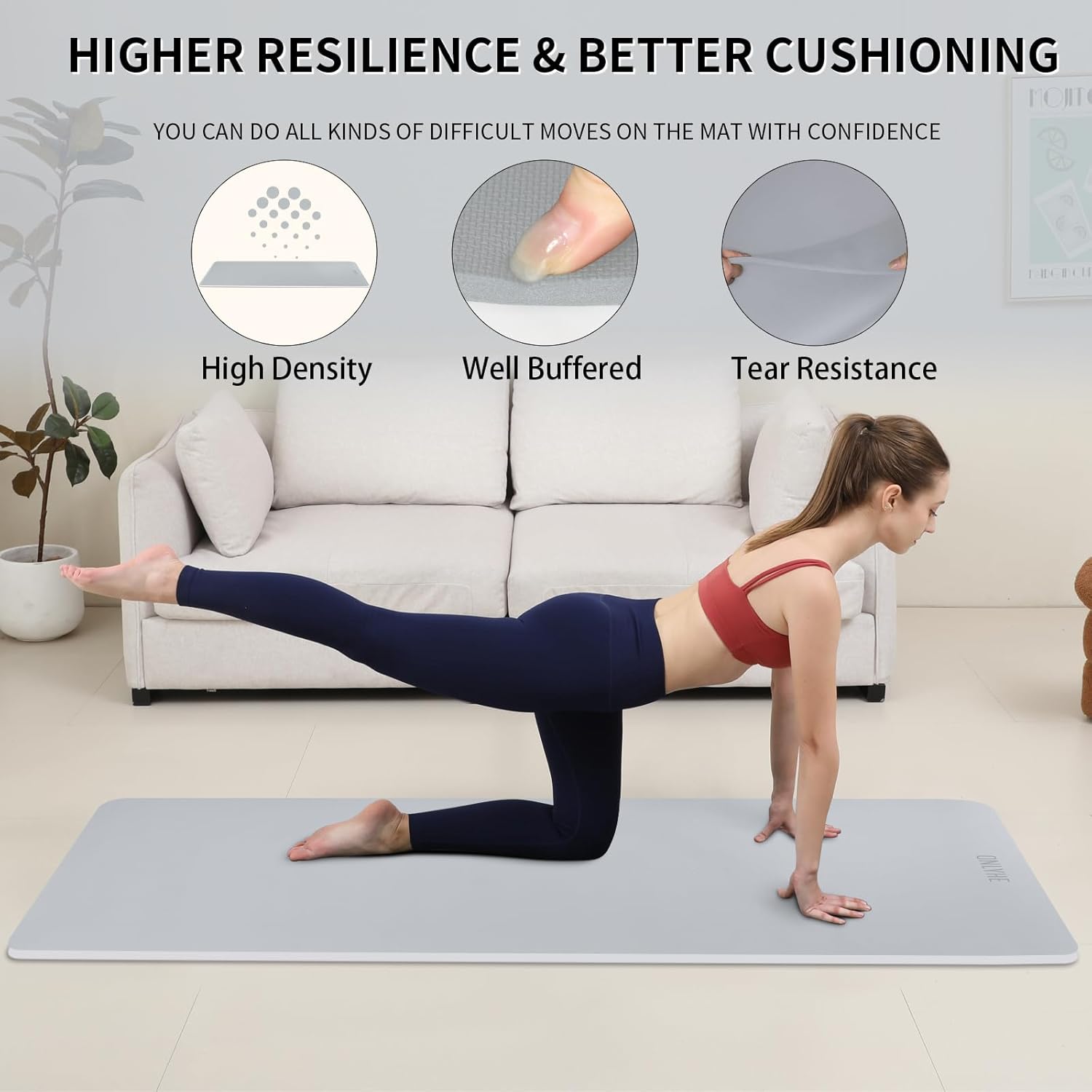 Extra Wide yoga mat 70cm Non Slip POE Exercise Mat Eco Friendly High Resiliency Fitness Mats With Strap for Women,gymnastics, Pilates, Home, Floor, Workout (72" x 27.5" x 0.32")