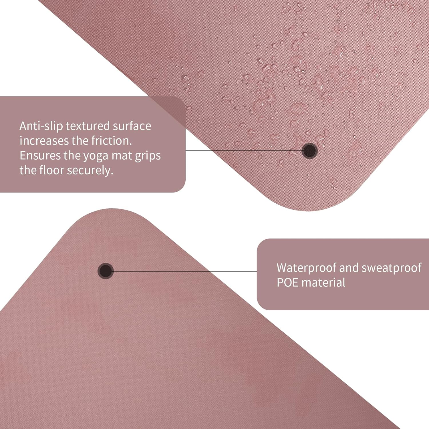 Extra Wide yoga mat 70cm Non Slip POE Exercise Mat Eco Friendly High Resiliency Fitness Mats With Strap for Women,gymnastics, Pilates, Home, Floor, Workout (72" x 27.5" x 0.32")