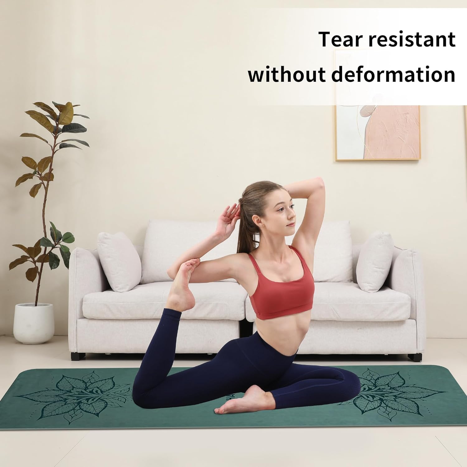 Yoga Mat Thick (8MM,1/3"), Eco-Friendly POE Non Slip Yoga Mat, High Rebound & Shock Absorption, Anti-Tear & Sweat-Resistant for Yoga, Fitness, Home, Workouts, Large Pilates Mats 72"x24" with Carrying Strap
