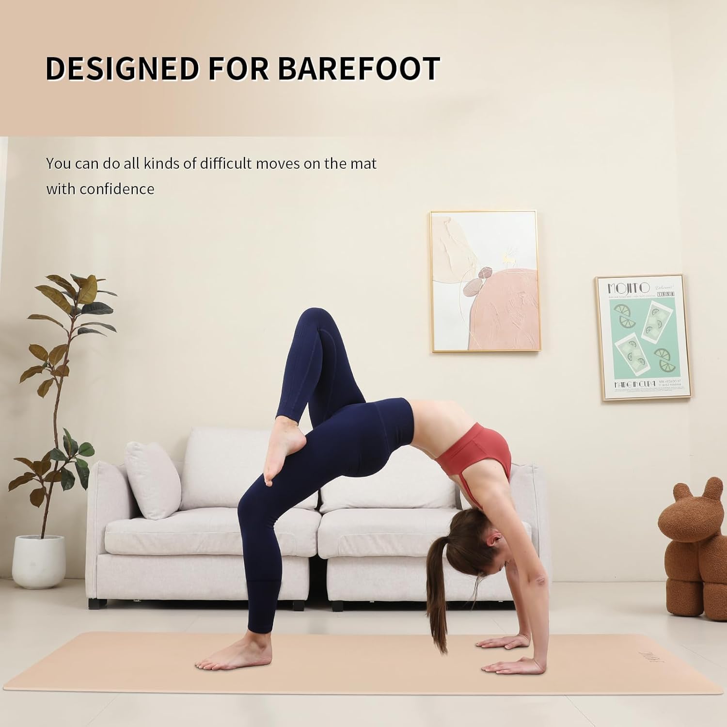 Extra Wide yoga mat 70cm Non Slip POE Exercise Mat Eco Friendly High Resiliency Fitness Mats With Strap for Women,gymnastics, Pilates, Home, Floor, Workout (72" x 27.5" x 0.32")