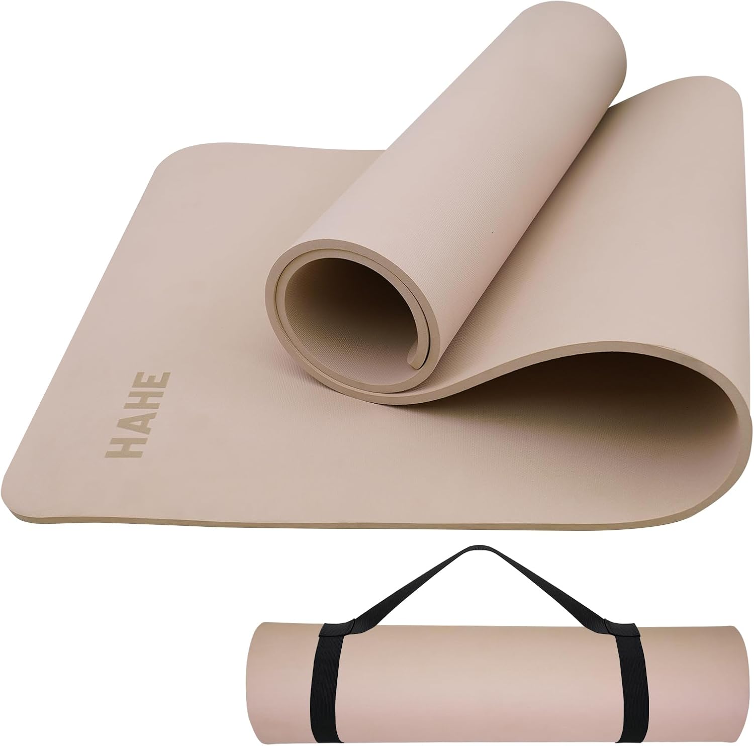 Non Slip Yoga Mat Thick,POE Material High Rebound,Durable & Sweat Absorbent, for All Yoga Styles, Pilates & Home Floor Workouts with Carrying Strap