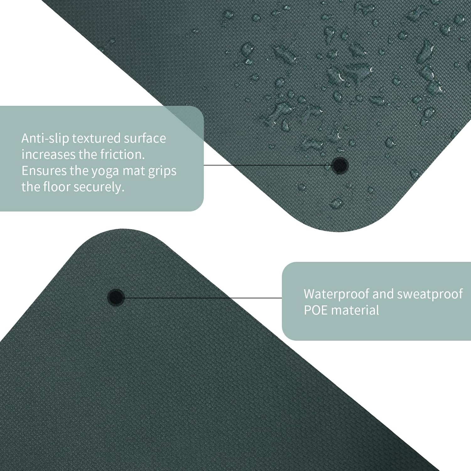 Extra Wide yoga mat 70cm Non Slip POE Exercise Mat Eco Friendly High Resiliency Fitness Mats With Strap for Women,gymnastics, Pilates, Home, Floor, Workout (72" x 27.5" x 0.32")