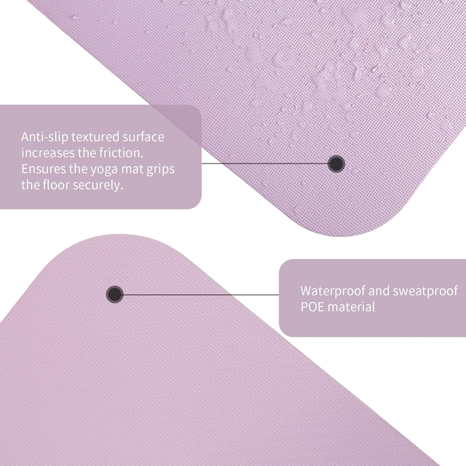 Extra Wide yoga mat 70cm Non Slip POE Exercise Mat Eco Friendly High Resiliency Fitness Mats With Strap for Women,gymnastics, Pilates, Home, Floor, Workout (72" x 27.5" x 0.32")