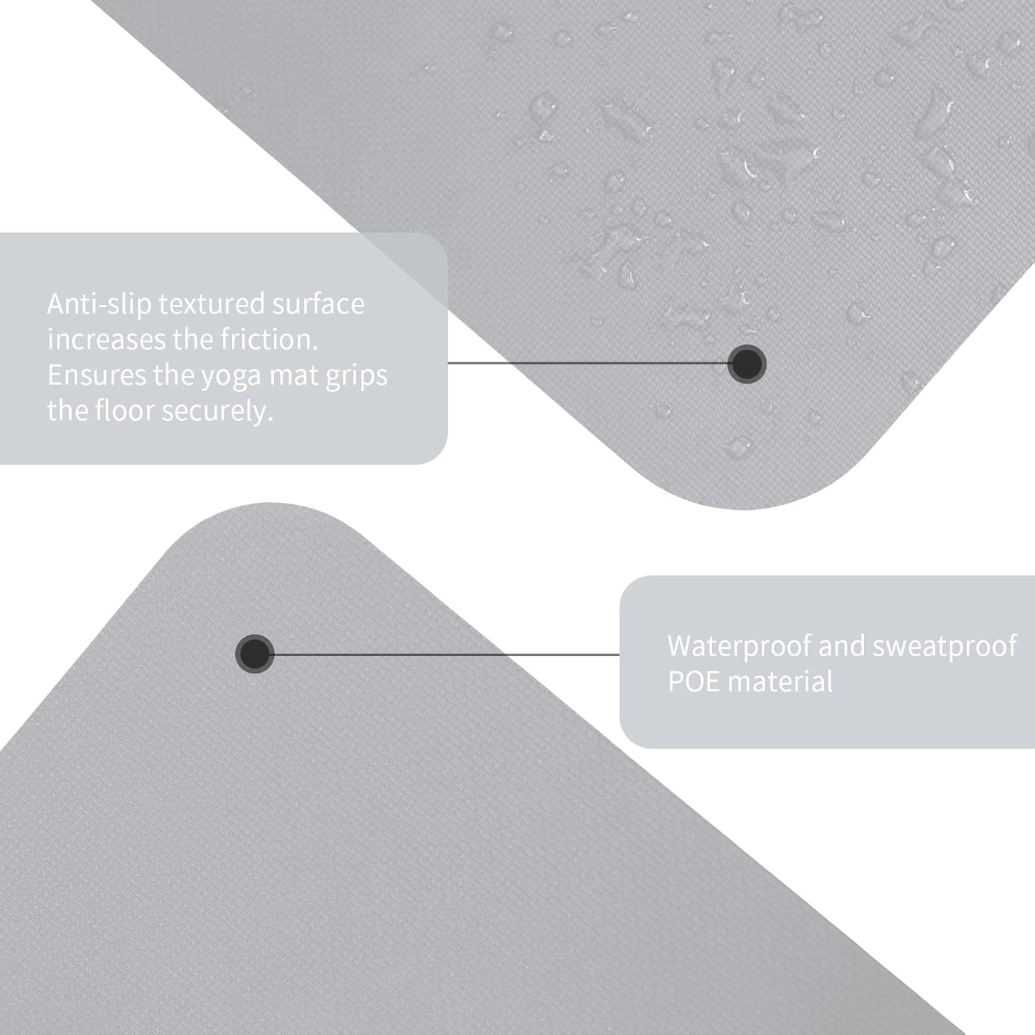 Extra Wide yoga mat 70cm Non Slip POE Exercise Mat Eco Friendly High Resiliency Fitness Mats With Strap for Women,gymnastics, Pilates, Home, Floor, Workout (72" x 27.5" x 0.32")