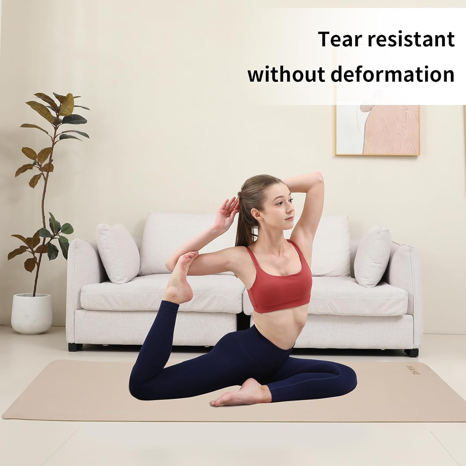 Non Slip Yoga Mat Thick,POE Material High Rebound,Durable & Sweat Absorbent, for All Yoga Styles, Pilates & Home Floor Workouts with Carrying Strap