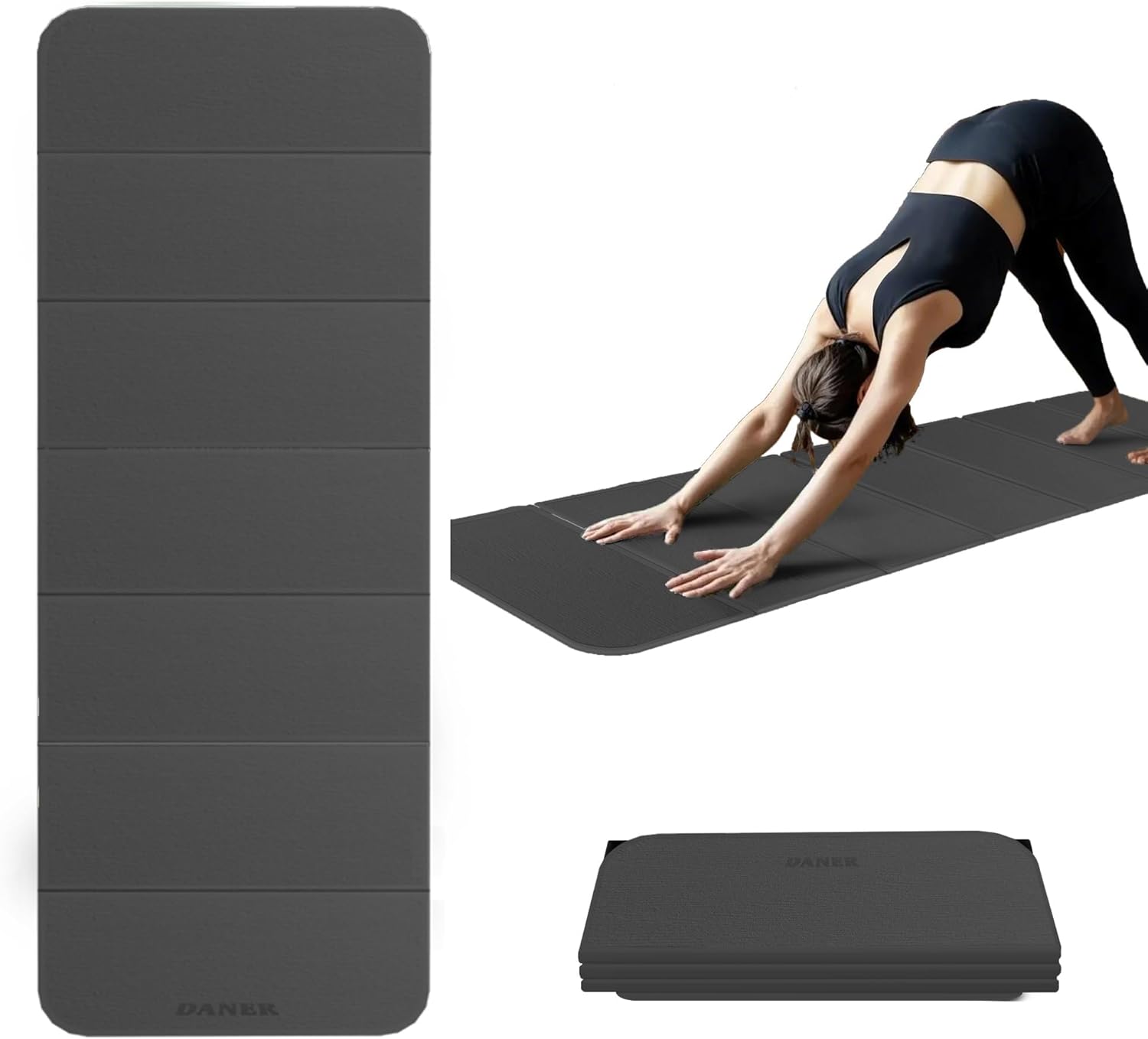 Foldable Extra Thick 1/2" Yoga Mat,Non Slip,Easy to Store for Yoga/Travel/Pilates/Workouts/Camping,Eco-Friendly Exercise (68.9"L x 24"W)