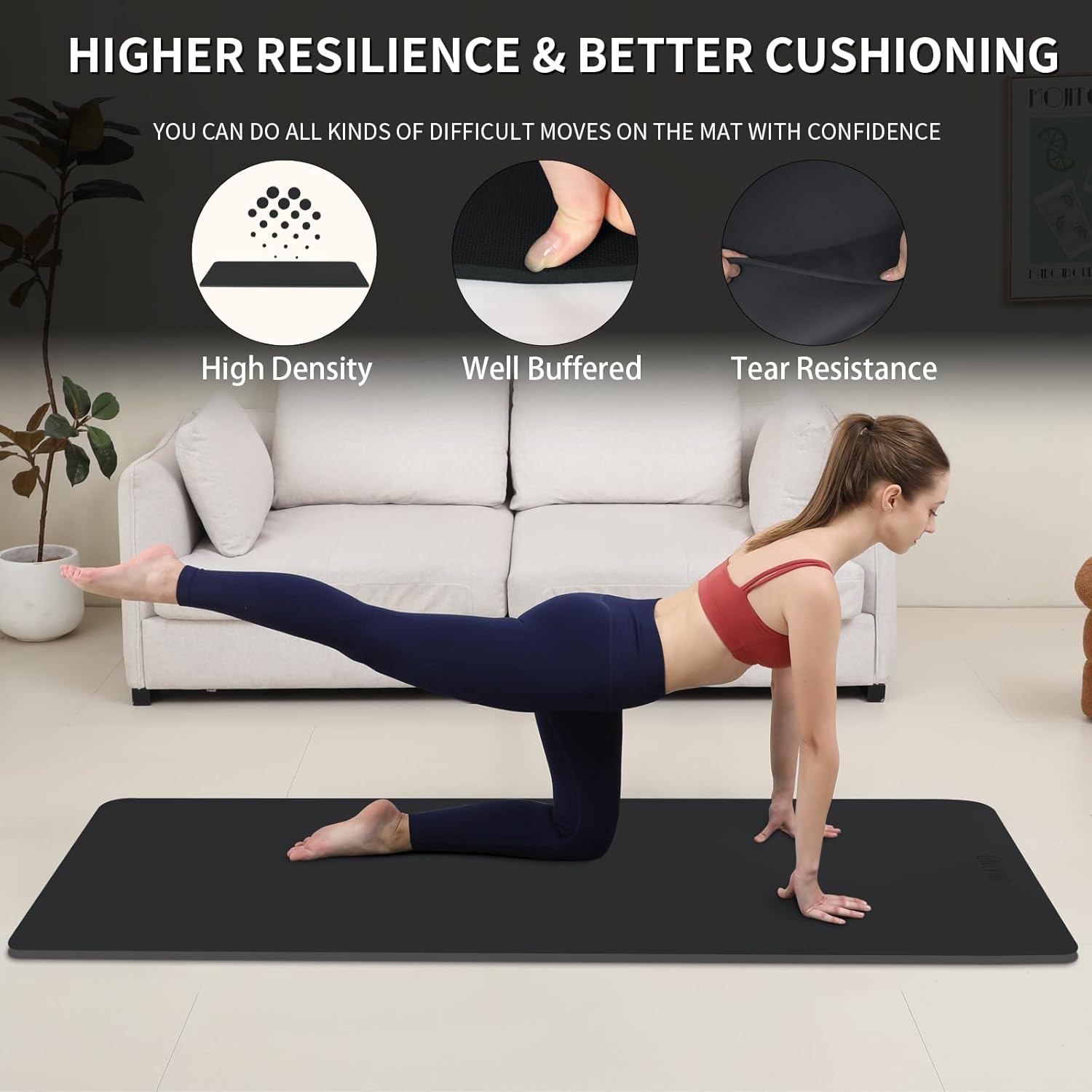 Extra Wide yoga mat 70cm Non Slip POE Exercise Mat Eco Friendly High Resiliency Fitness Mats With Strap for Women,gymnastics, Pilates, Home, Floor, Workout (72" x 27.5" x 0.32")