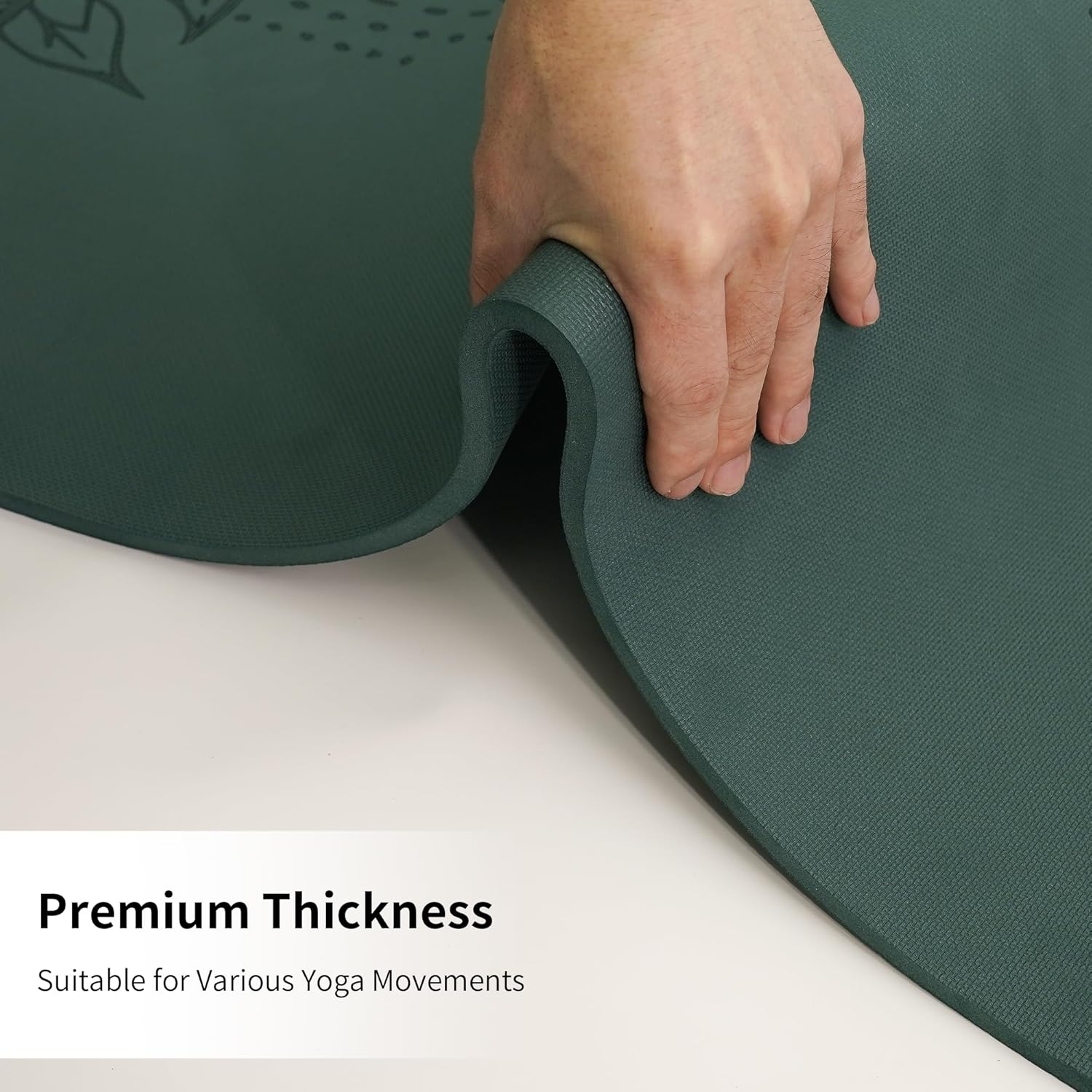 Yoga Mat Thick (8MM,1/3"), Eco-Friendly POE Non Slip Yoga Mat, High Rebound & Shock Absorption, Anti-Tear & Sweat-Resistant for Yoga, Fitness, Home, Workouts, Large Pilates Mats 72"x24" with Carrying Strap