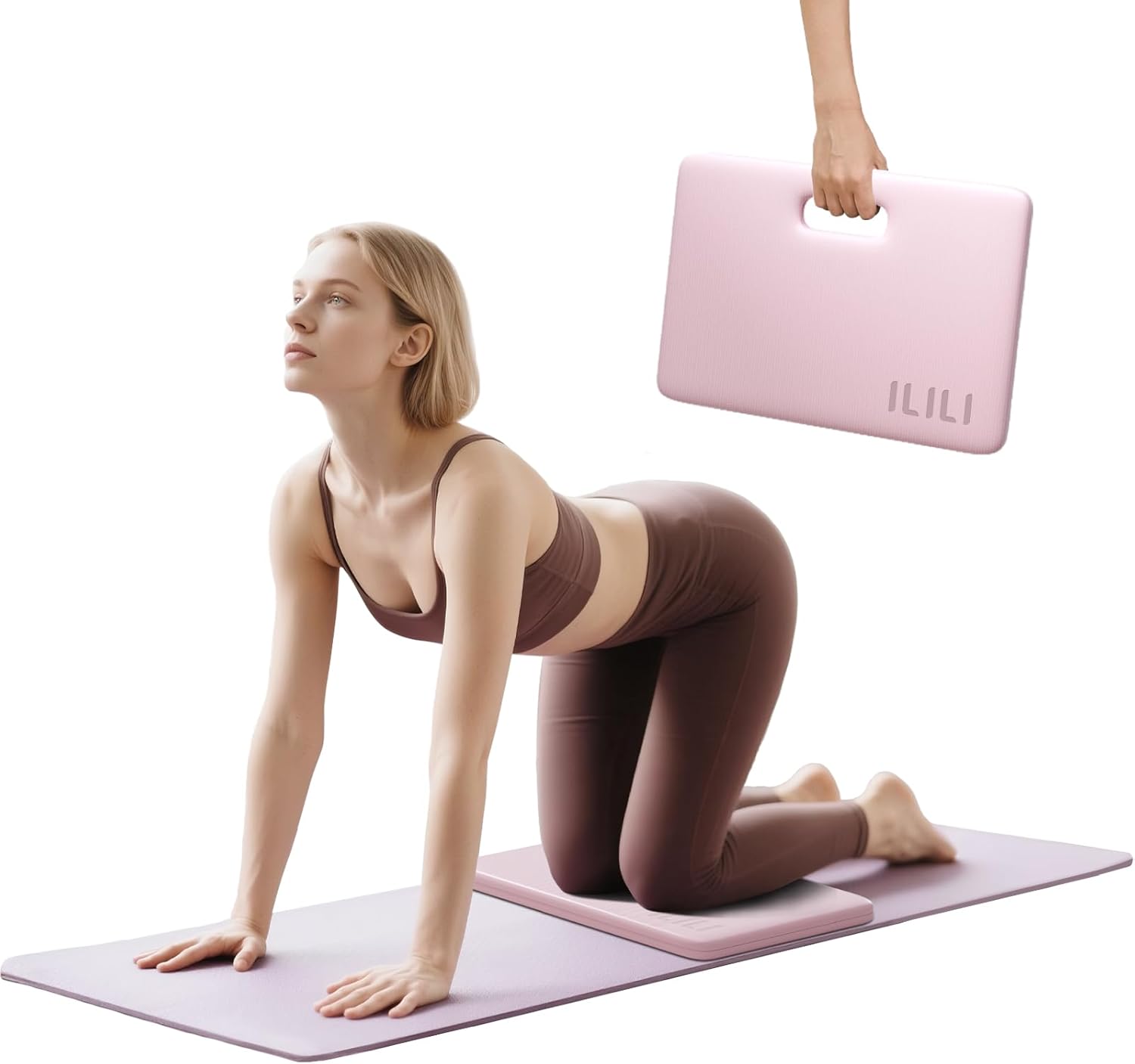 Foldable Yoga Kneeling Mat 1inch, TPE Soft Cushion for Knee Push-ups, Plank Support Pad, Elbow/Knee Support Folding Mat, Portable and Lightweight for Yoga Pilates, Fitness Exercise, Outdoor