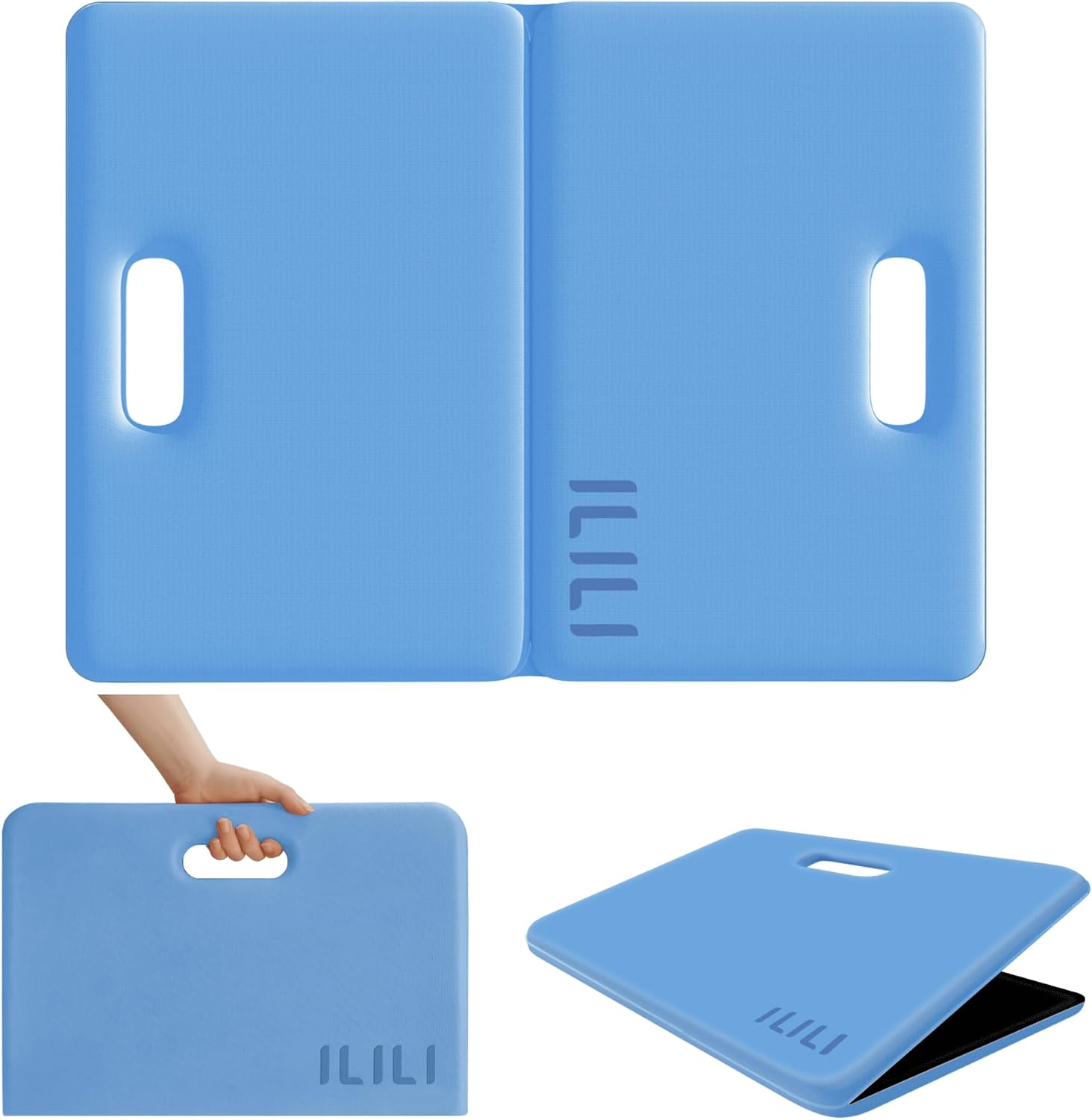 Foldable Garden Kneeling Pad - Waterproof Leather Bottom & TPE Material Top, Anti slip and Wear resistant, Carry Handle, 0.5 Inch Thick Cushioned, Knee Pad for Gardening, Cleaning, Kneeling Work